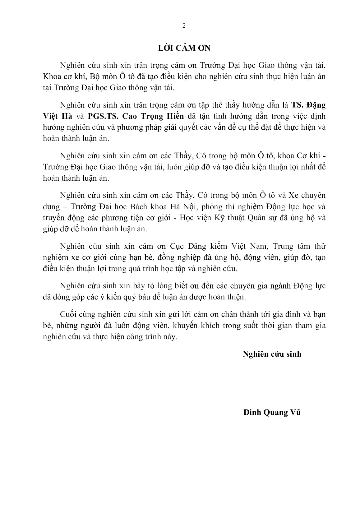 Tóm tắt Luận án Nghiên cứu ảnh hưởng của áp suất lốp đến tính dẫn hướng ô tô khách sản xuất, lắp ráp ở Việt Nam trang 2