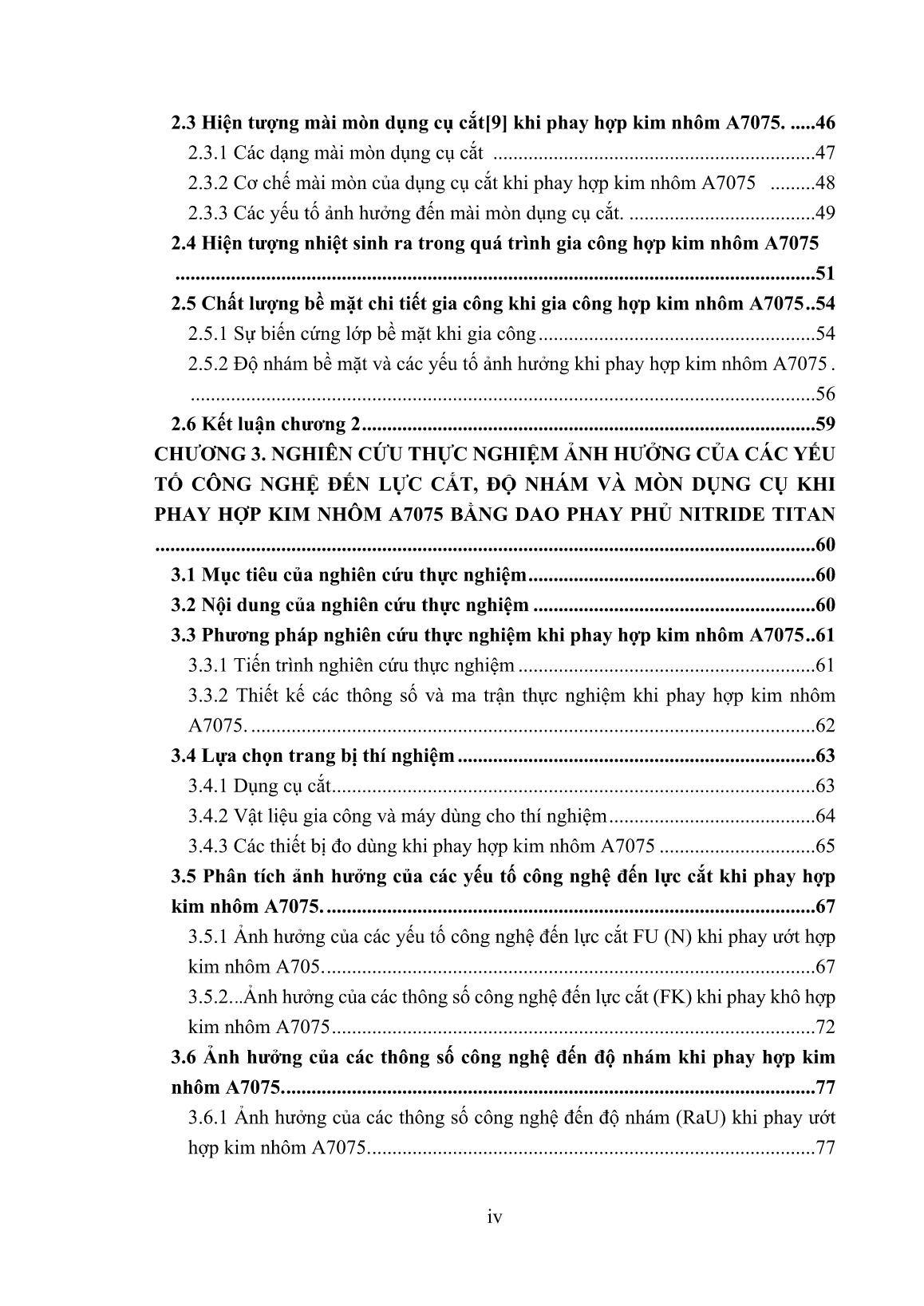 Luận án Nghiên cứu phay khô hợp kim nhôm A7075 bằng dụng cụ phủ nitride titan và đối sánh với phay ướt trang 6