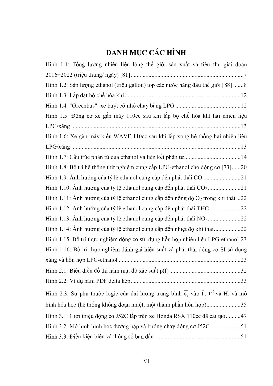 Luận án Nâng cao tính năng kinh tế-kỹ thuật và giảm mức độ phát thải ô nhiễm của động cơ xe gắn máy chạy bằng LPG và Ethanol trang 6