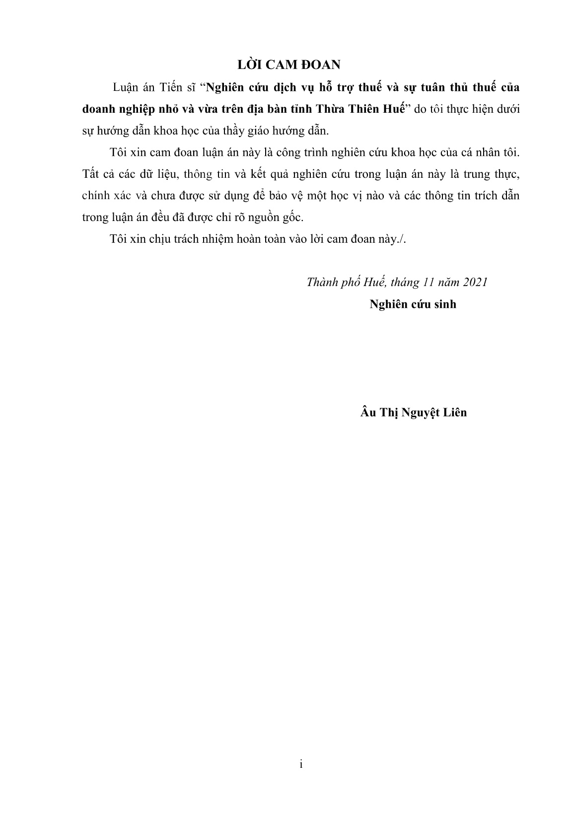 Luận án Nghiên cứu dịch vụ hỗ trợ thuế và sự tuân thủ thuế của doanh nghiệp nhỏ và vừa trên địa bàn tỉnh Thừa Thiên Huế trang 3