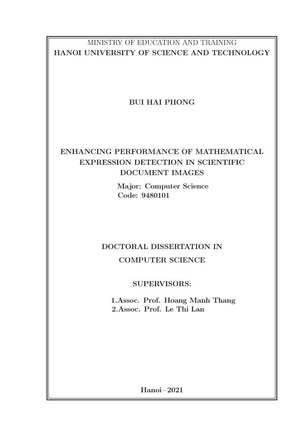 Luận án Nghiên cứu nâng cao hiệu quả phát hiện công thức toán học trong ảnh văn bản trang 2