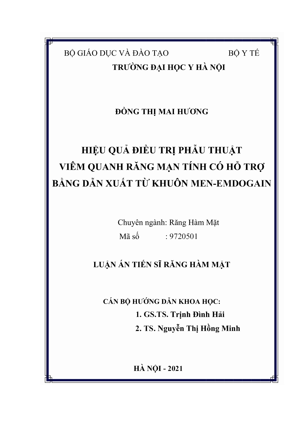 Luận án Hiệu quả điều trị phẫu thuật viêm quanh răng mạn tính có hỗ trợ bằng dẫn xuất từ khuôn men-emdogain trang 2