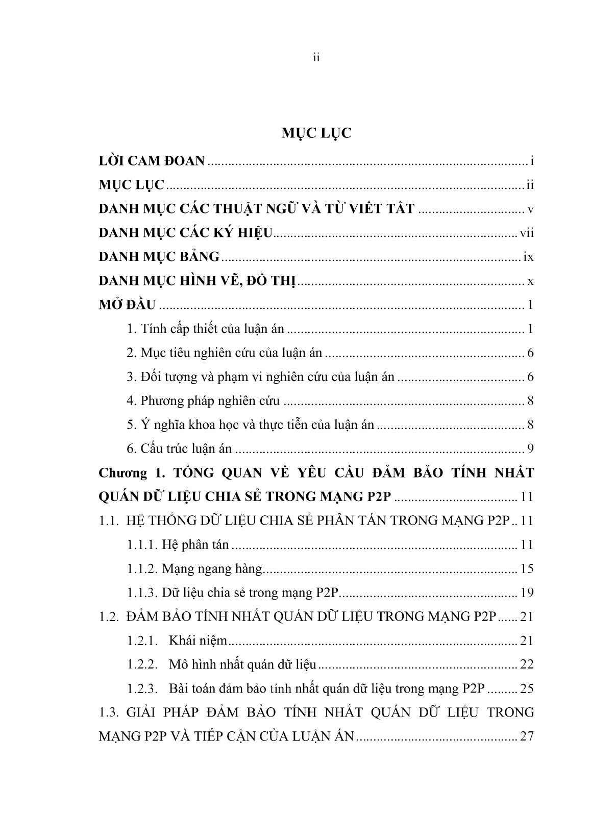 Luận án Nâng cao hiệu quả một số kỹ thuật đảm bảo tính nhất quán dữ liệu trong mạng P2P trang 4