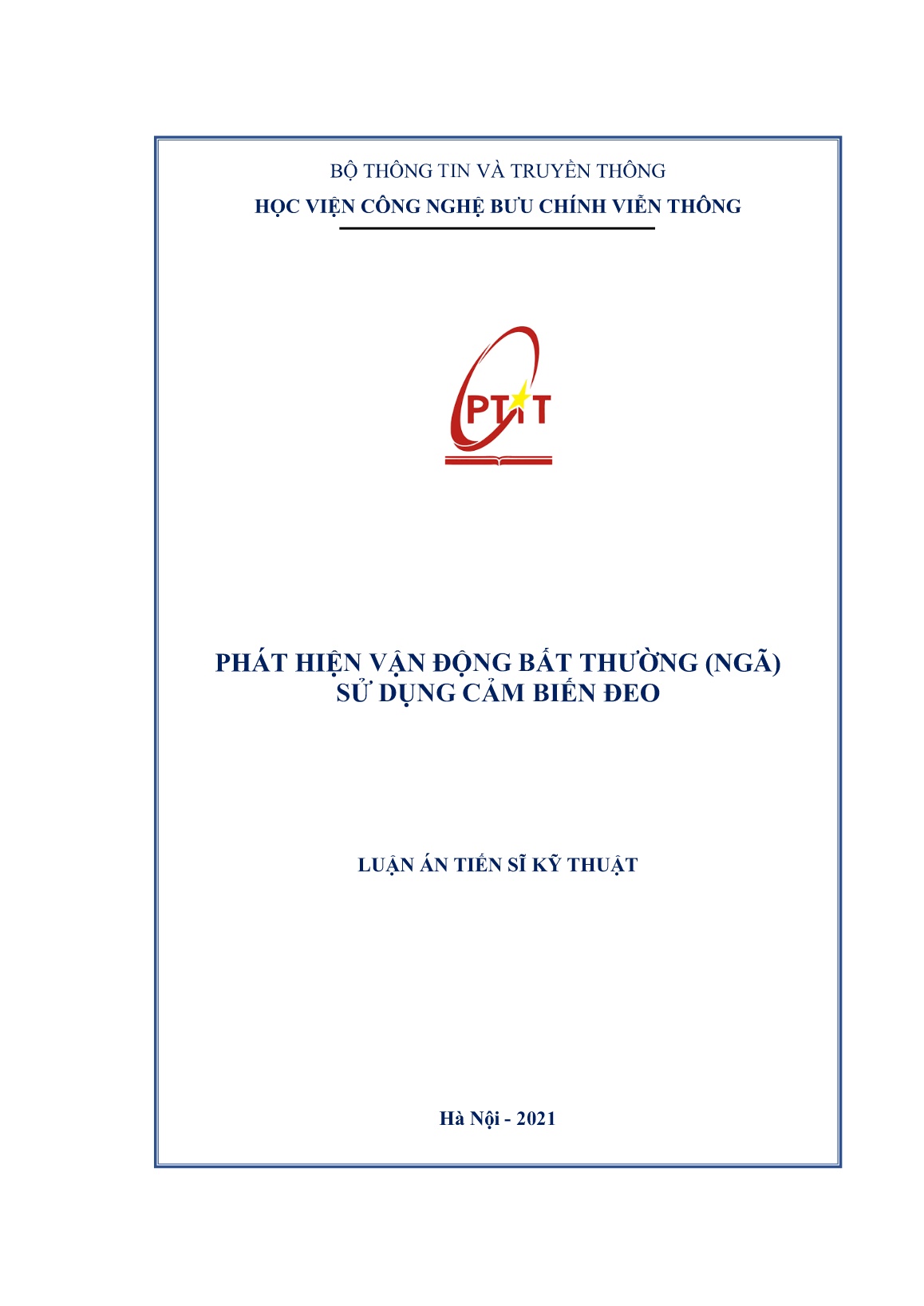 Luận án Phát hiện vận động bất thường (Ngã) sử dụng cảm biến đeo trang 1