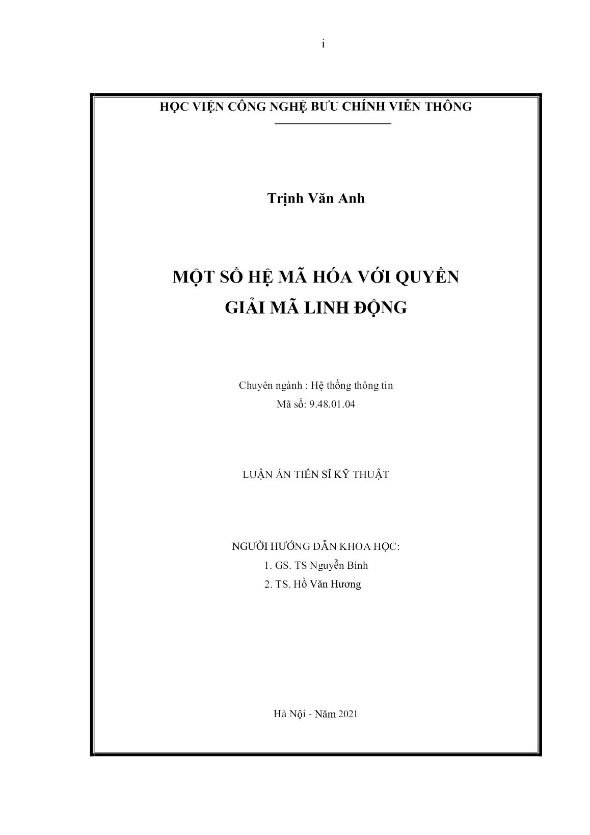 Luận án Một số hệ mã hóa với quyền giải mã linh động trang 2