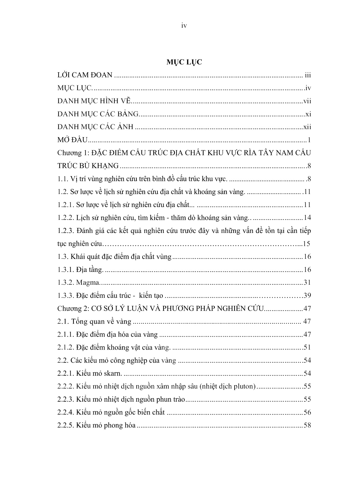 Luận án Đặc điểm quặng hóa vàng trong thành tạo phun trào rìa tây nam cấu trúc bù khạng trang 4