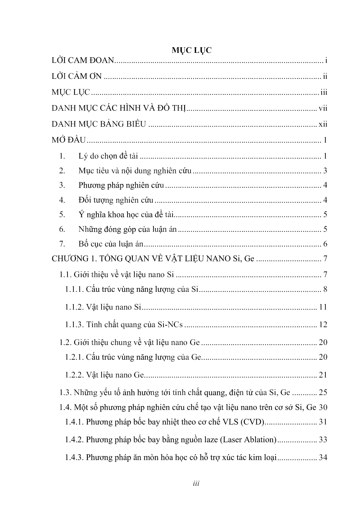 Luận án Nghiên cứu chế tạo và tính chất của một số vật liệu nano trên cơ sở Si và Ge trang 3