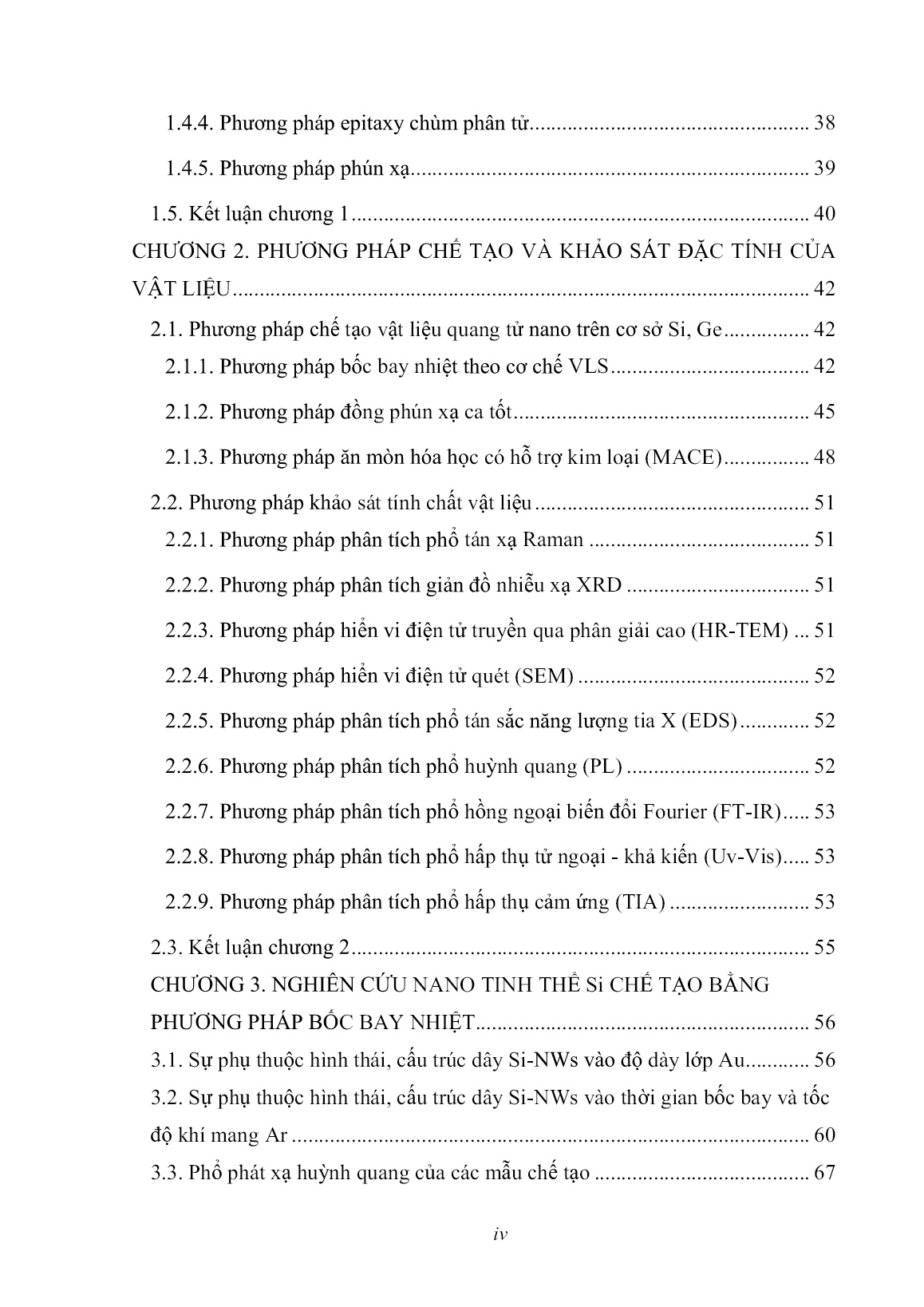Luận án Nghiên cứu chế tạo và tính chất của một số vật liệu nano trên cơ sở Si và Ge trang 4
