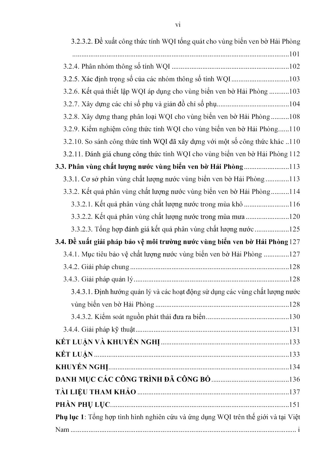 Luận án Nghiên cứu phân vùng chất lượng nước vùng biển ven bờ Hải Phòng bằng chỉ số chất lượng nước trang 8