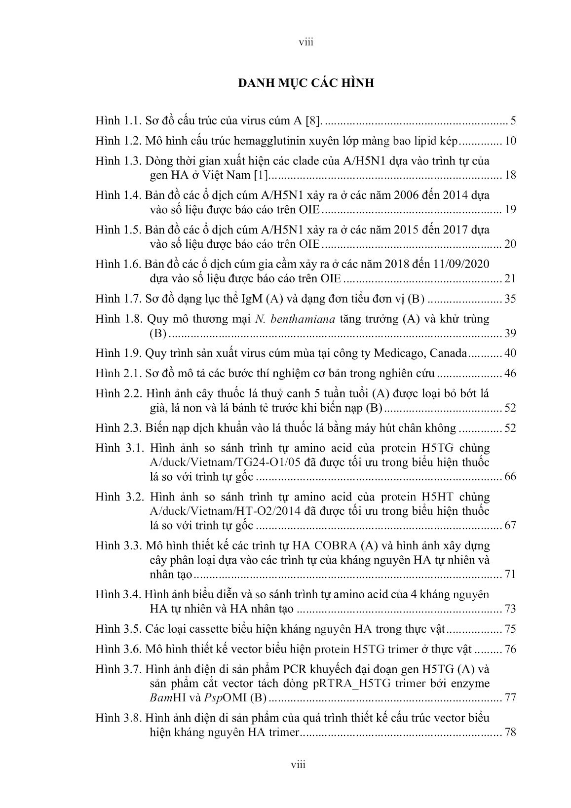 Luận án Nghiên cứu tạo kháng nguyên Hemagglutinin (HA) tái tổ hợp của virus cúm A/H5N1 bằng phương pháp biểu hiện tạm thời trên cây thuốc lá và đánh giá khả năng sinh miễn dịch trang 10