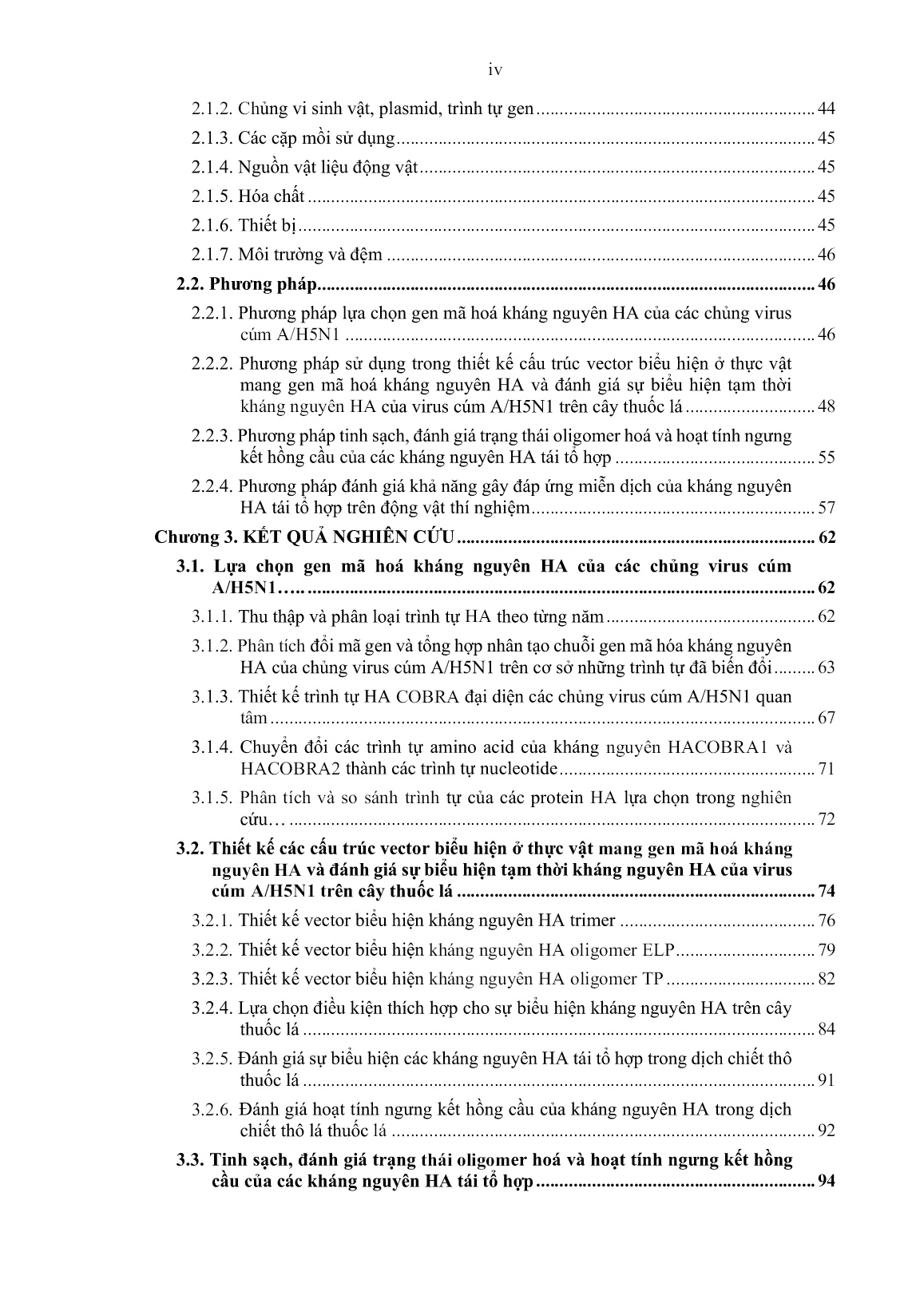 Luận án Nghiên cứu tạo kháng nguyên Hemagglutinin (HA) tái tổ hợp của virus cúm A/H5N1 bằng phương pháp biểu hiện tạm thời trên cây thuốc lá và đánh giá khả năng sinh miễn dịch trang 6