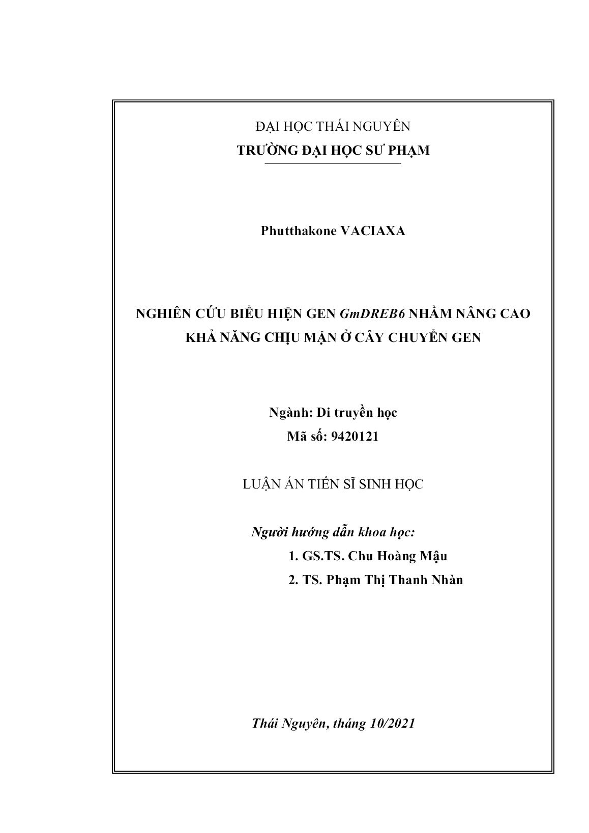 Luận án Nghiên cứu biểu hiện gen GmDREB6 nhằm nâng cao khả năng chịu mặn ở cây chuyển gen trang 2