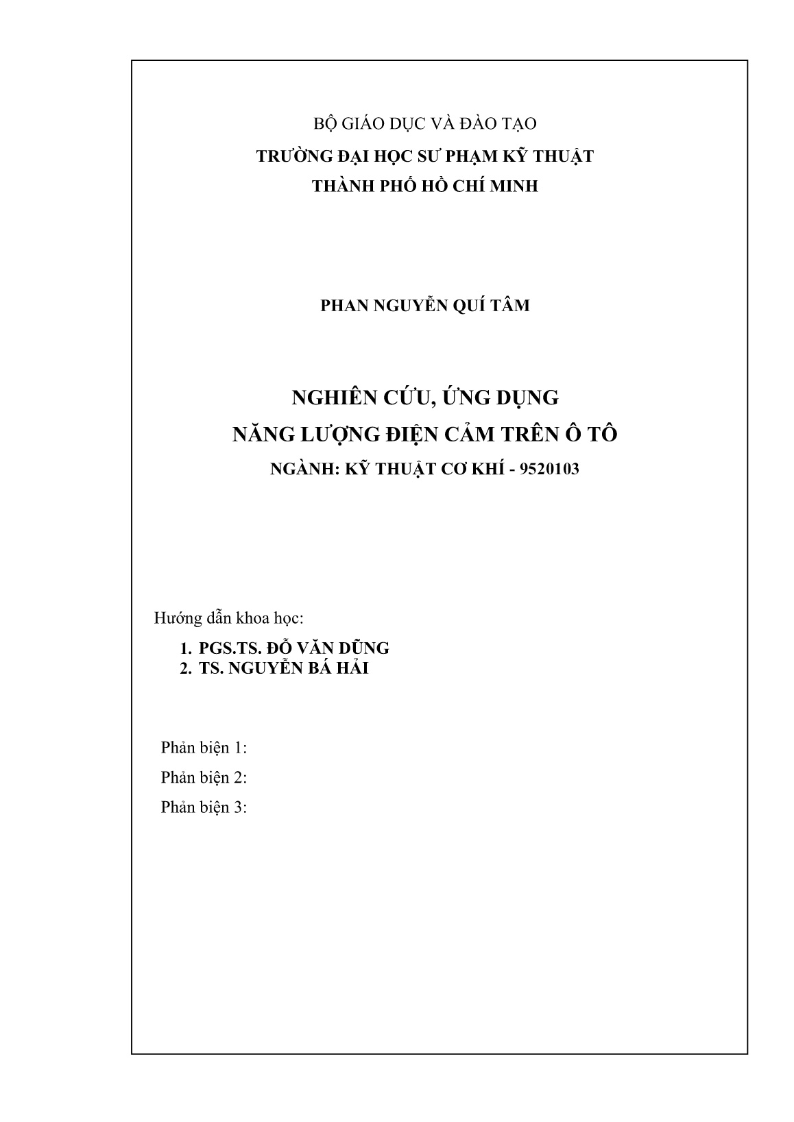 Luận án Nghiên cứu, ứng dụng năng lượng điện cảm trên ô tô trang 2