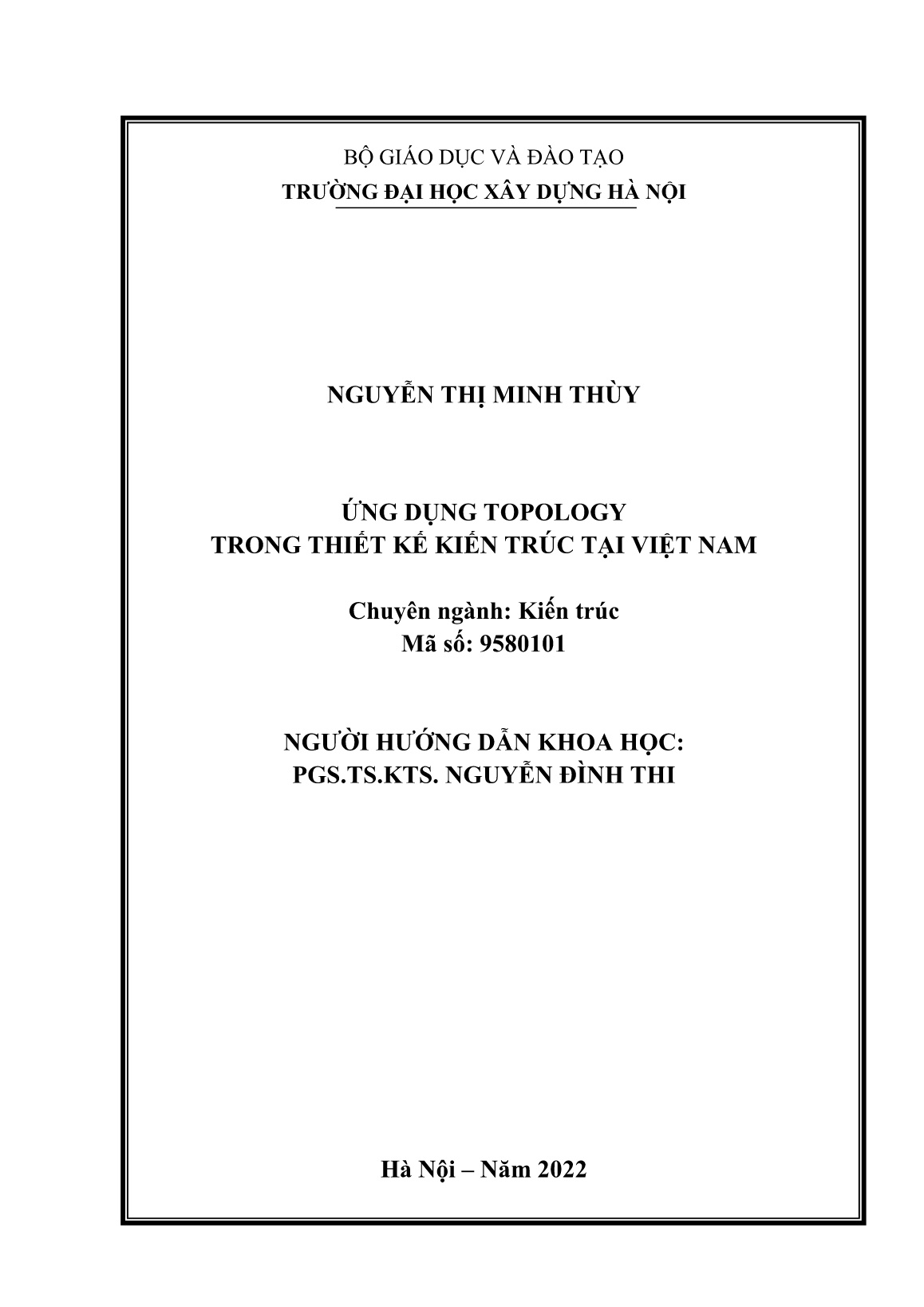 Luận án Ứng dụng Topology trong thiết kế kiến trúc tại Việt Nam trang 2