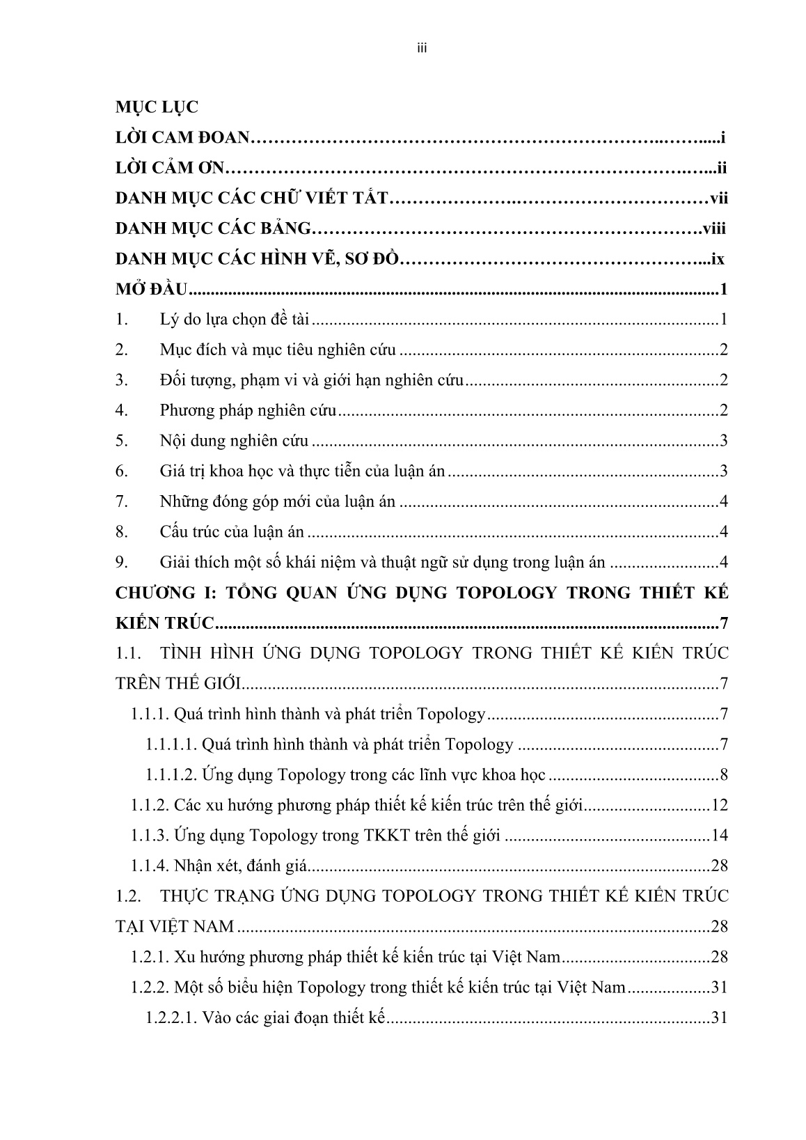 Luận án Ứng dụng Topology trong thiết kế kiến trúc tại Việt Nam trang 5