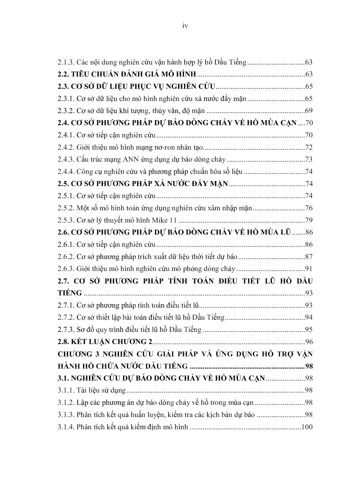 Luận án Xây dựng mô hình vận hành hợp lý công trình thủy lợi dầu tiếng để phục vụ cấp nước và phòng lũ hạ du sông Sài Gòn trang 6