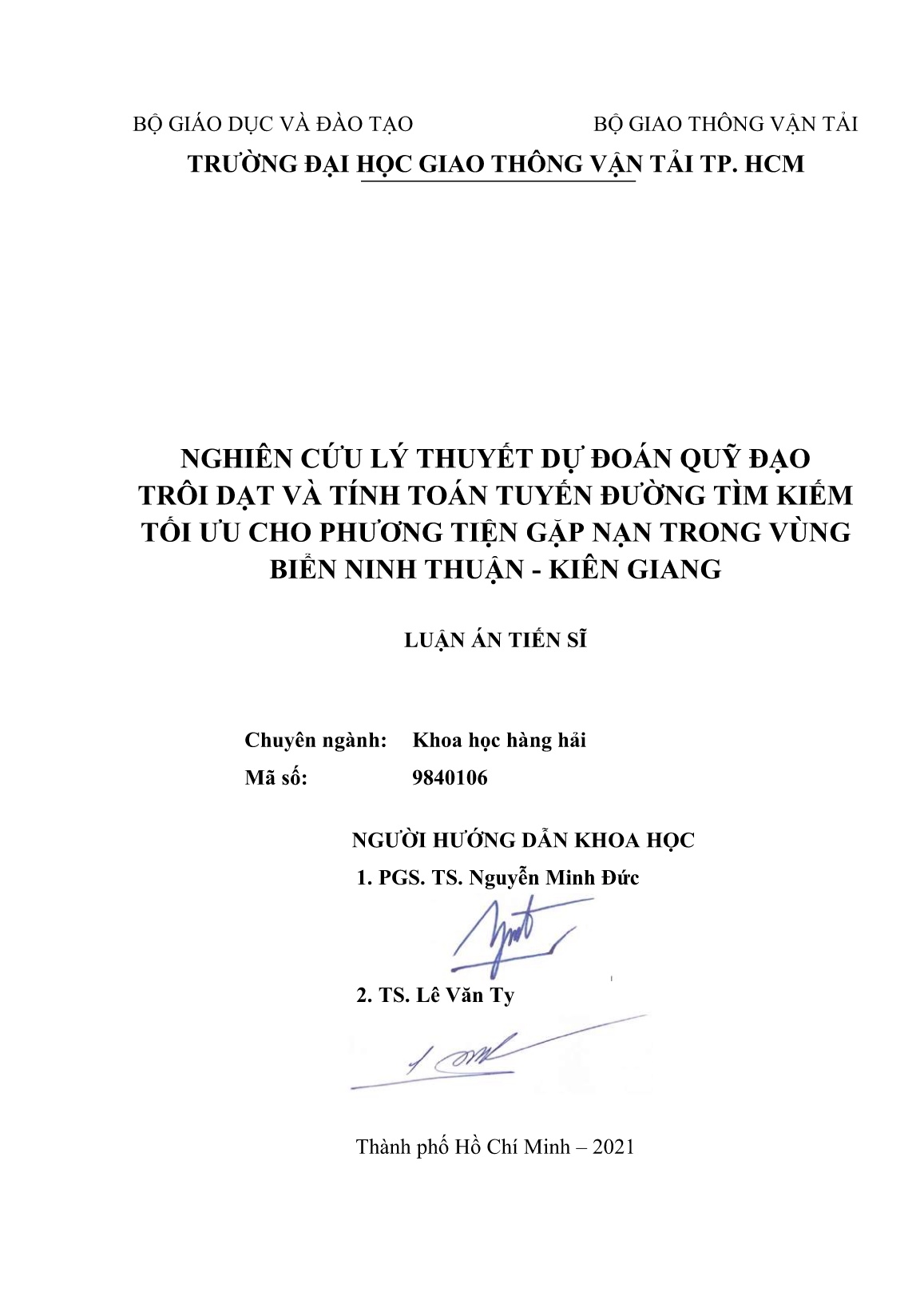 Luận án Nghiên cứu lý thuyết dự đoán quỹ đạo trôi dạt và tính toán tuyến đường tìm kiếm tối ưu cho phương tiện gặp nạn trong vùng biển Ninh Thuận - Kiên Giang trang 2