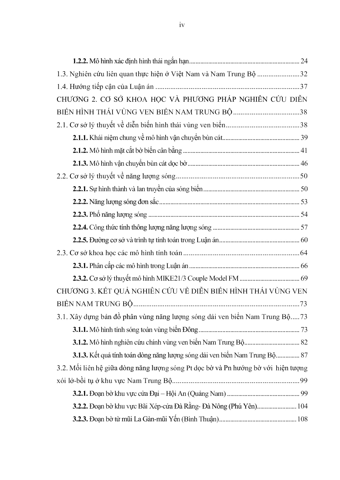 Luận án Nghiên cứu diễn biến hình thái vùng ven biển Nam Trung Bộ trong điều kiện nước biển dâng do biến đổi khí hậu trang 6