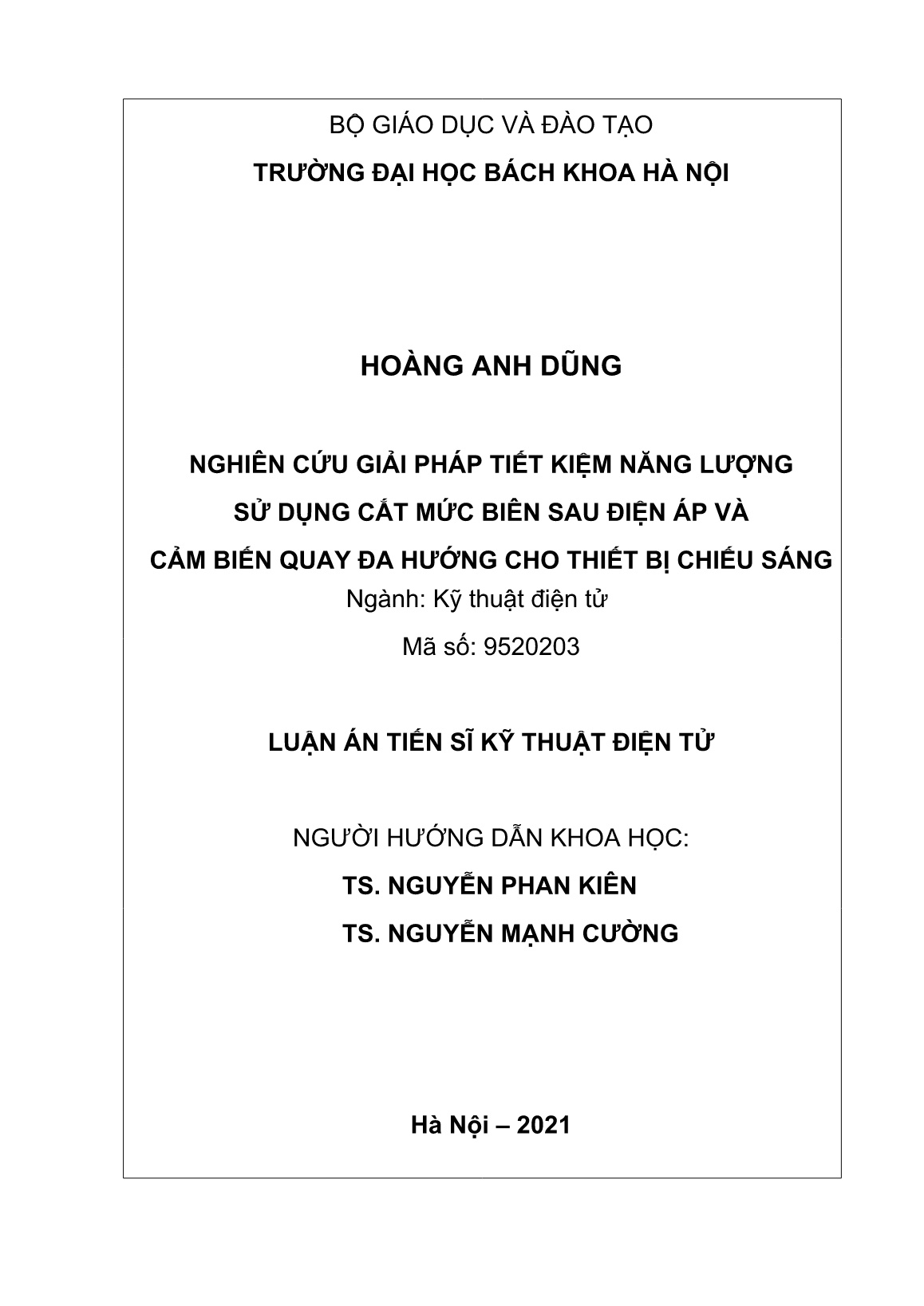 Luận án Nghiên cứu giải pháp tiết kiệm năng lượng sử dụng cắt mức biên sau điện áp và cảm biến quay đa hướng cho thiết bị chiếu sáng trang 2