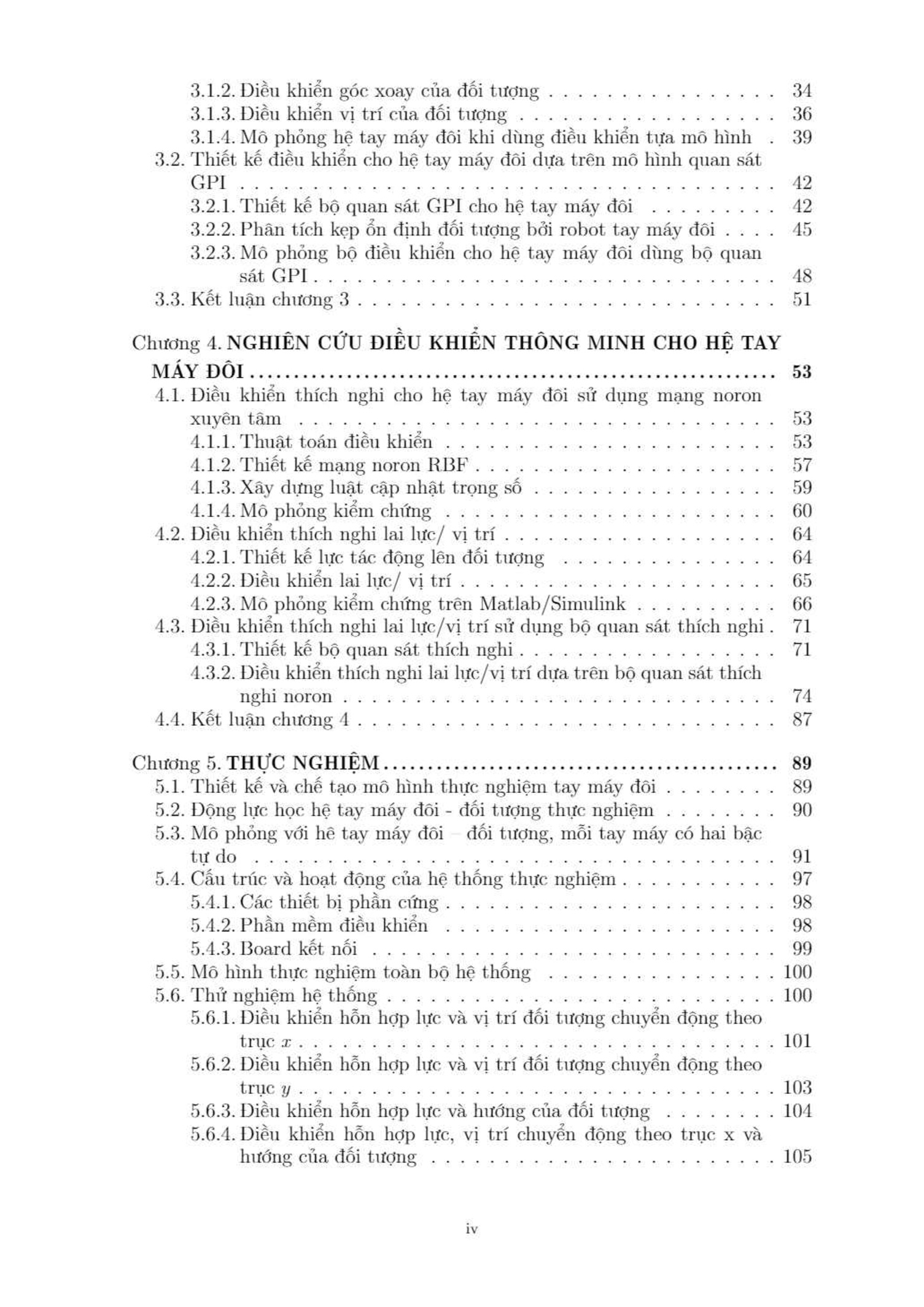 Luận án Phát triển các thuật toán thông minh điều khiển chuyển động của hệ thống Robot dạng tay máy đôi trang 6