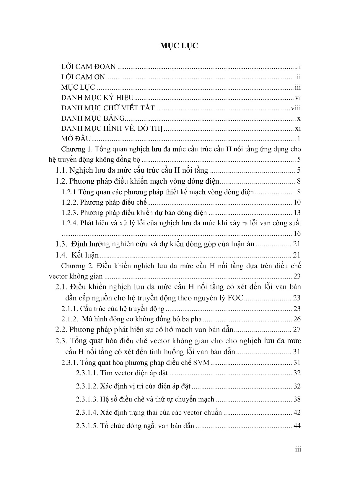 Luận án Nghiên cứu điều khiển hệ truyền động biến tần đa mức có tính đến sự cố van bán dẫn trang 3