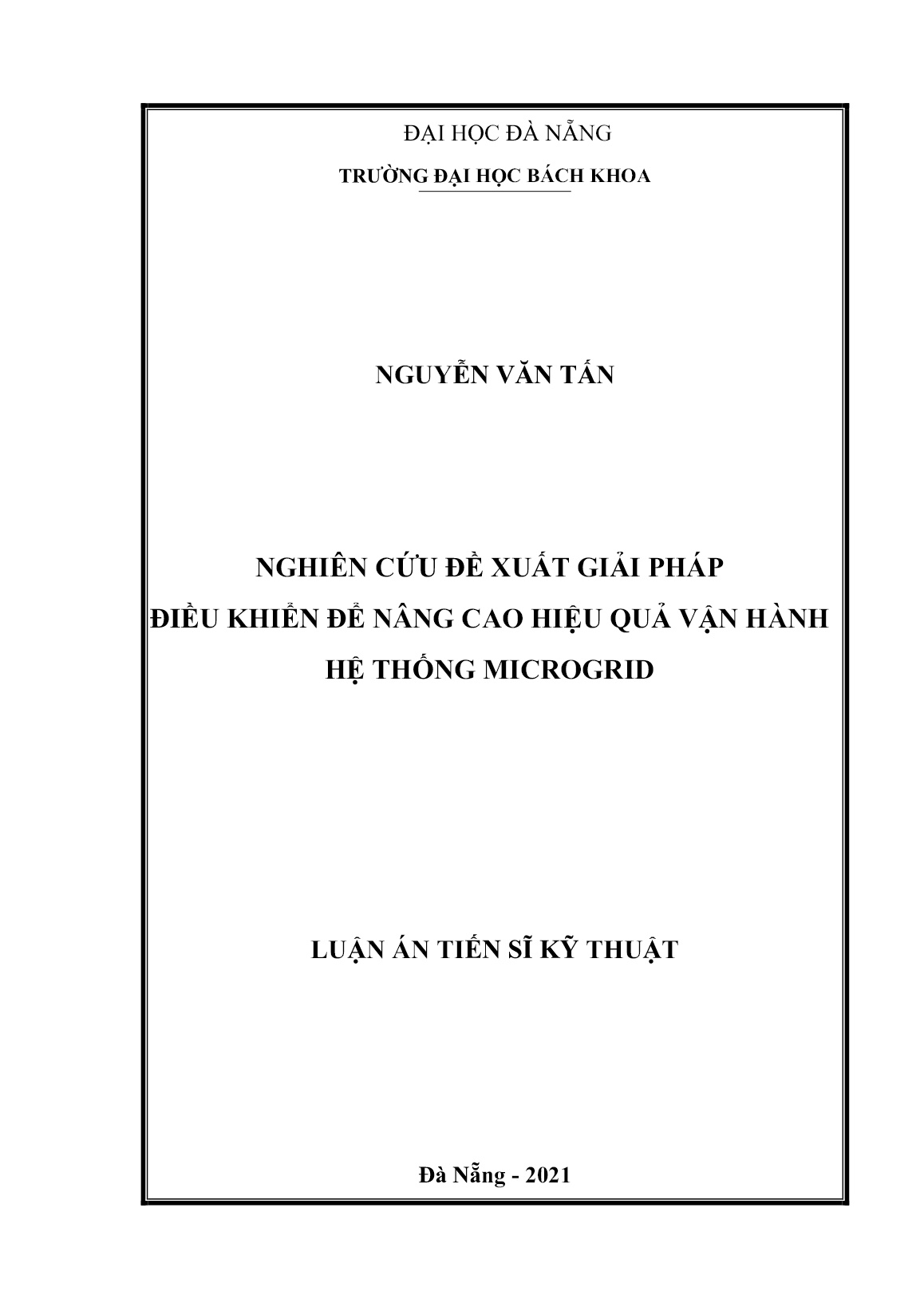 Luận án Nghiên cứu đề xuất giải pháp điều khiển để nâng cao hiệu quả vận hành hệ thống microgrid trang 1