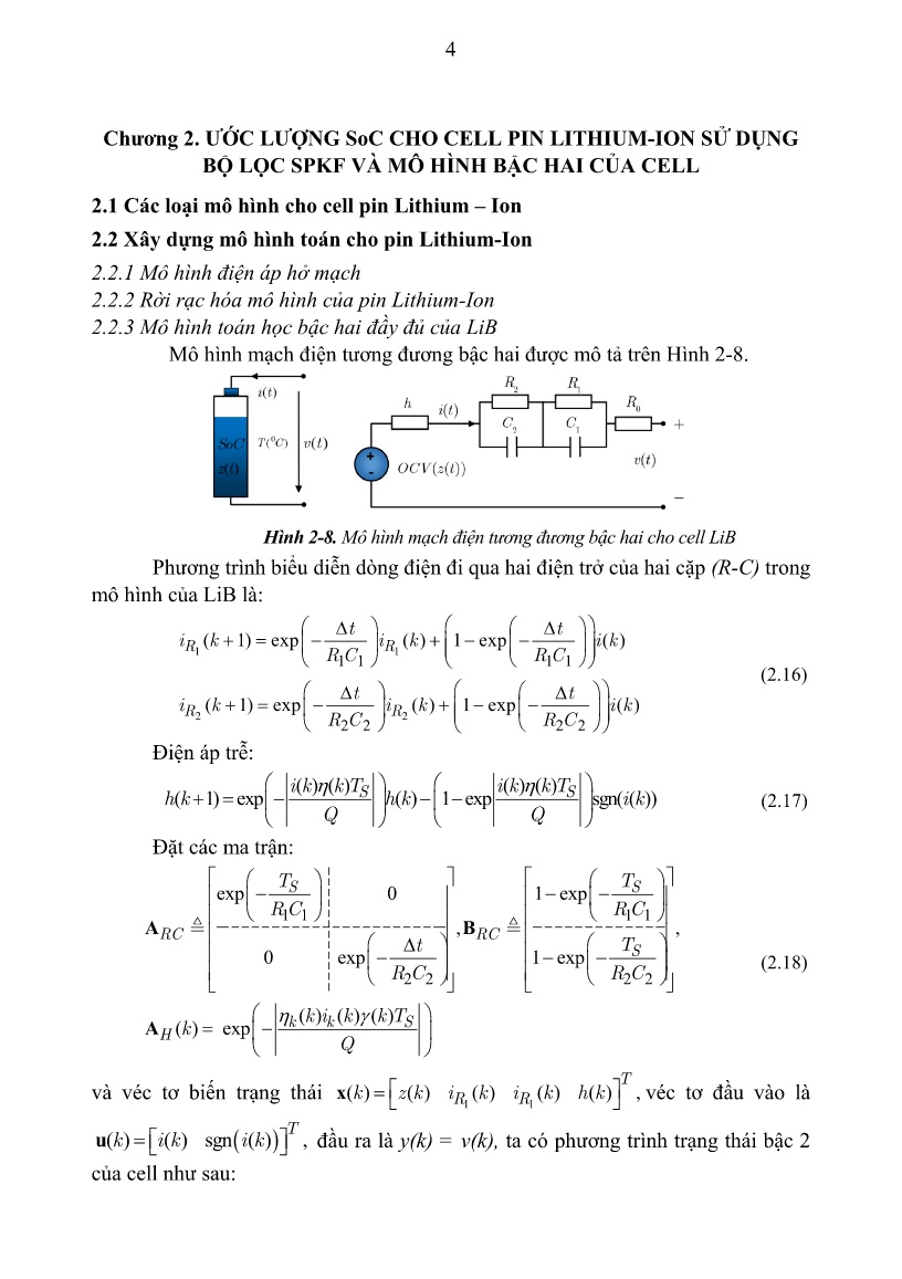 Luận án Ước lượng và điều khiển tối ưu trạng thái pin lithium-ion ứng dụng cho hệ thống bms trang 7