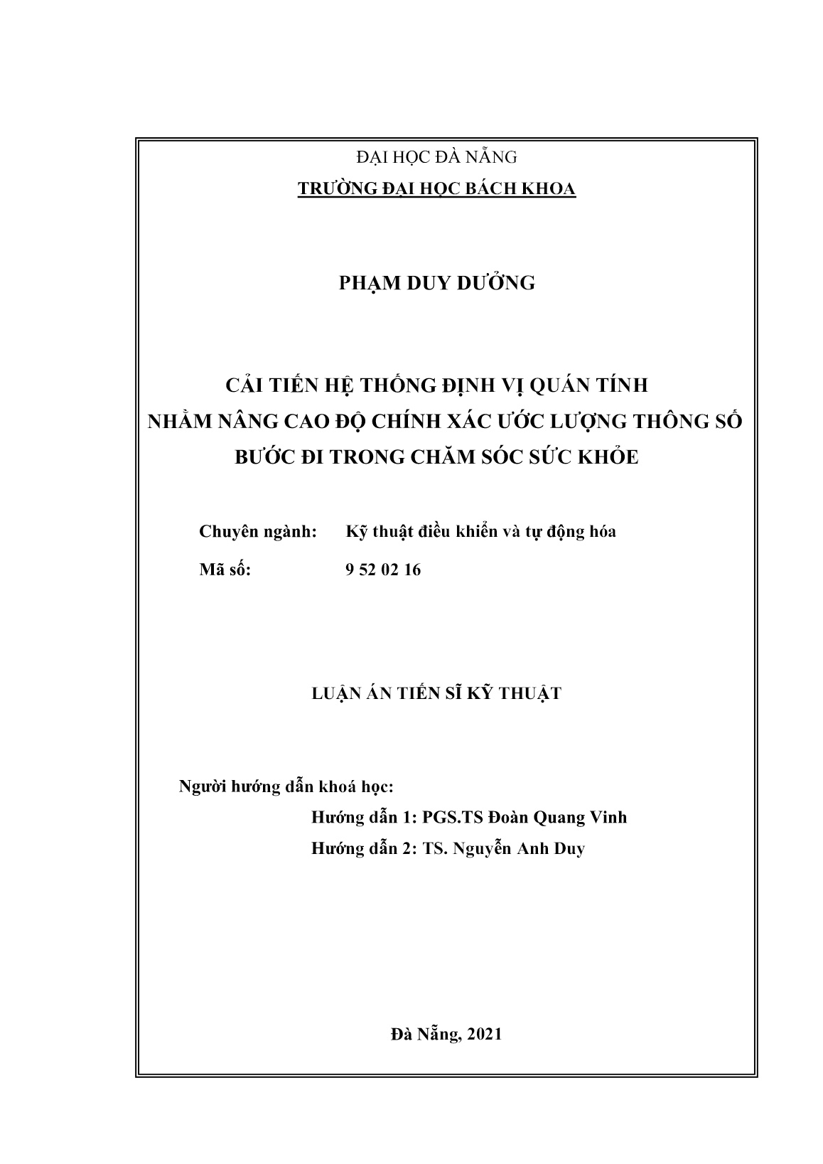 Luận án Cải tiến hệ thống định vị quán tính nhằm nâng cao độ chính xác ước lượng thông số bước đi trong chăm sóc sức khỏe trang 2