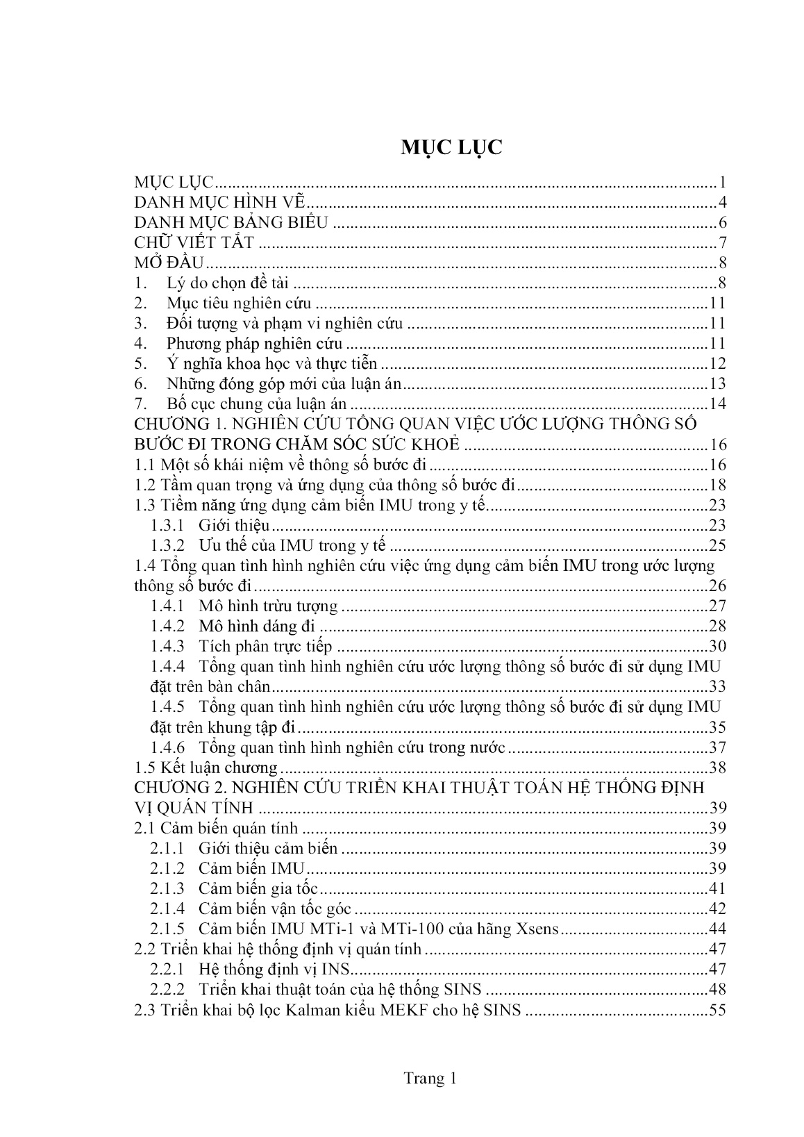 Luận án Cải tiến hệ thống định vị quán tính nhằm nâng cao độ chính xác ước lượng thông số bước đi trong chăm sóc sức khỏe trang 4