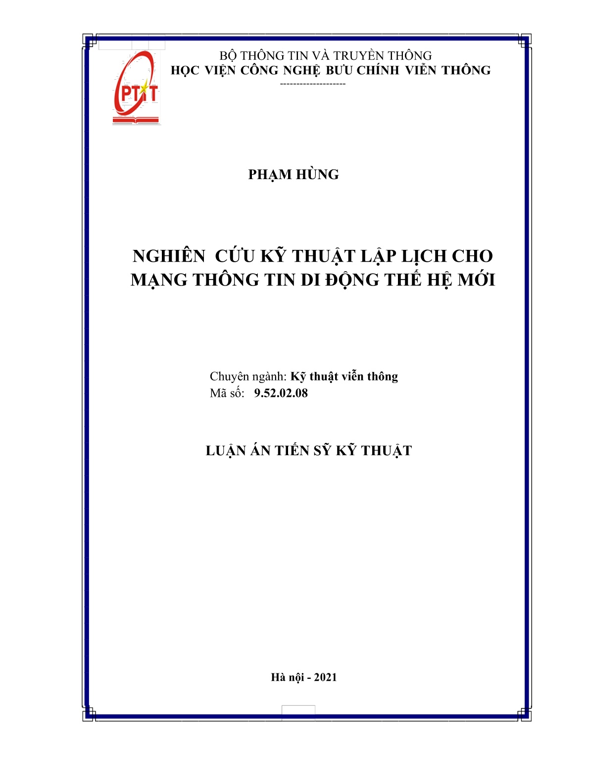 Luận án Nghiên cứu kỹ thuật lập lịch cho mạng thông tin di động thế hệ mới trang 1