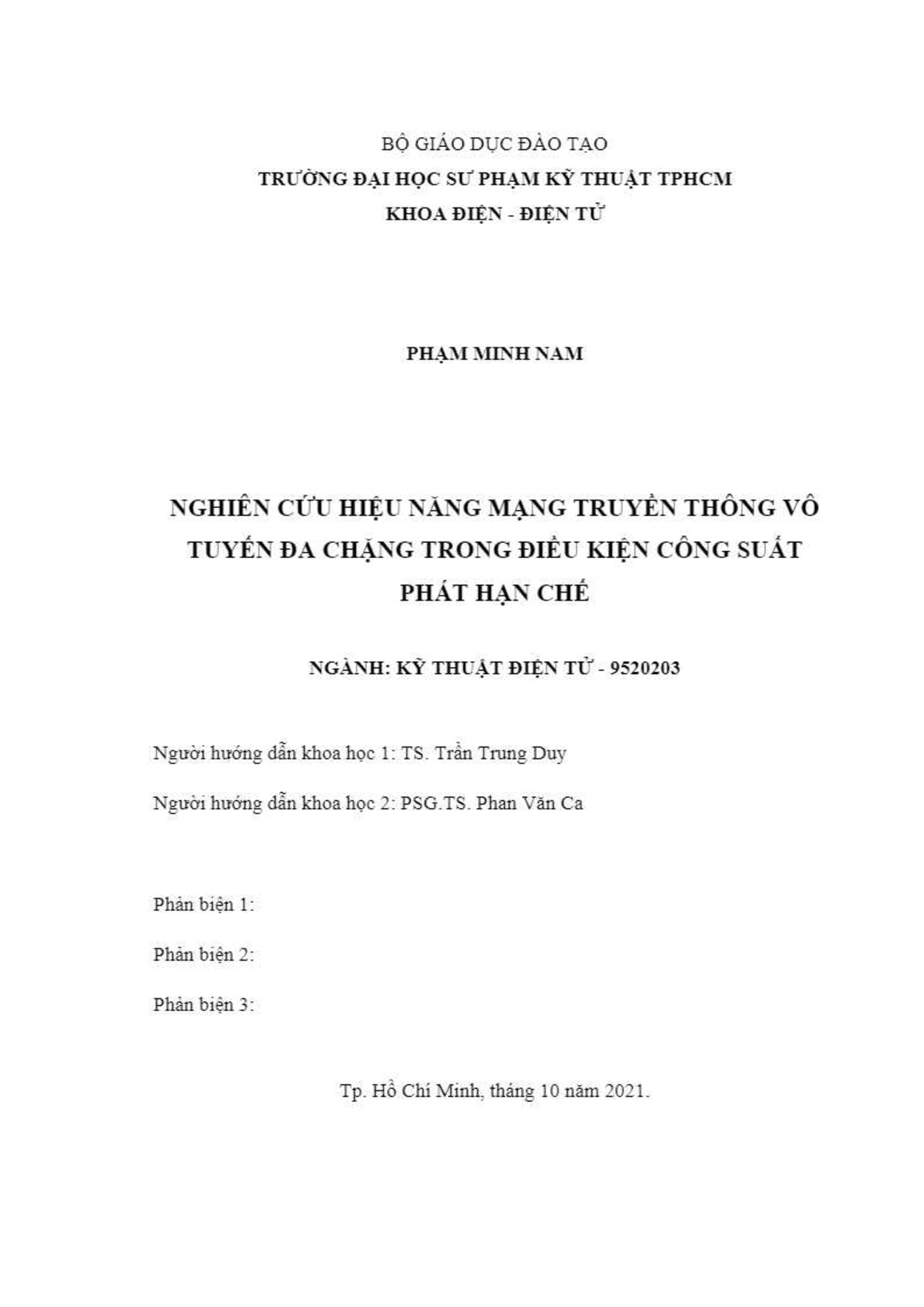 Luận án Nghiên cứu hiệu năng mạng truyền thông vô tuyến đa chặng trong điều kiện công suất phát hạn chế trang 2