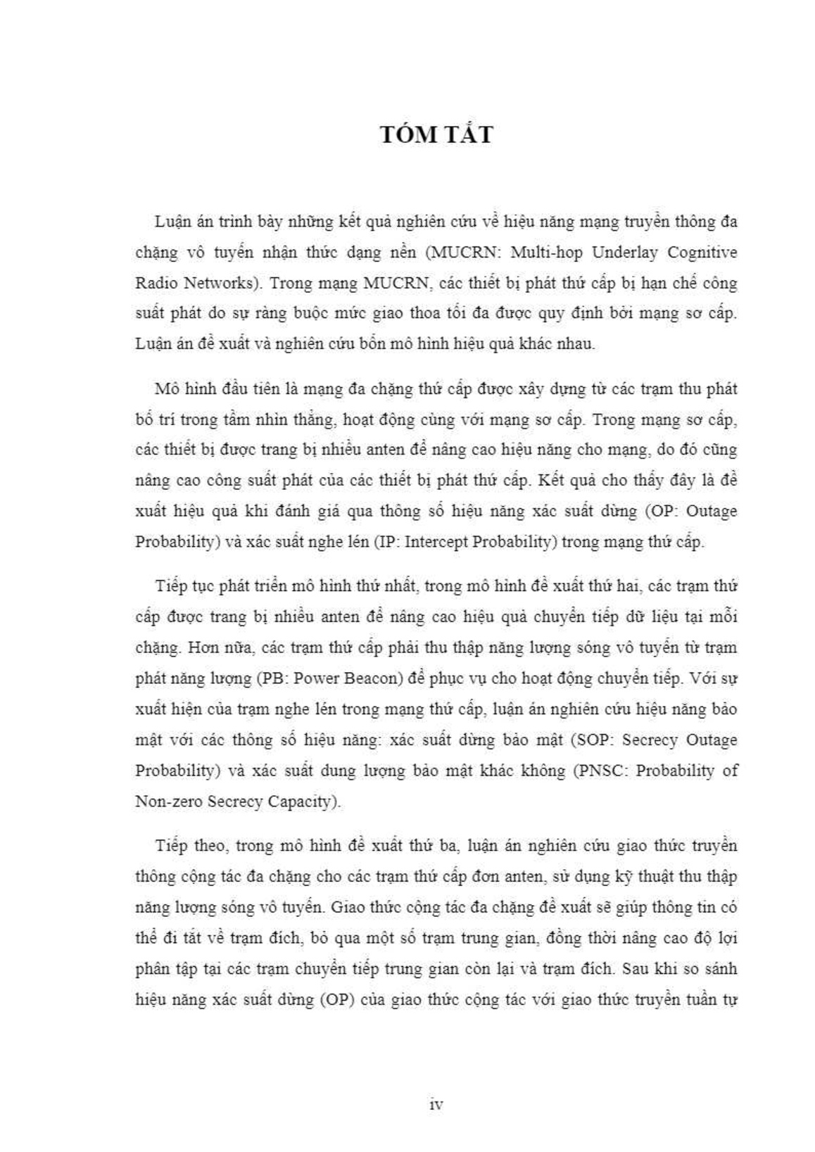 Luận án Nghiên cứu hiệu năng mạng truyền thông vô tuyến đa chặng trong điều kiện công suất phát hạn chế trang 7