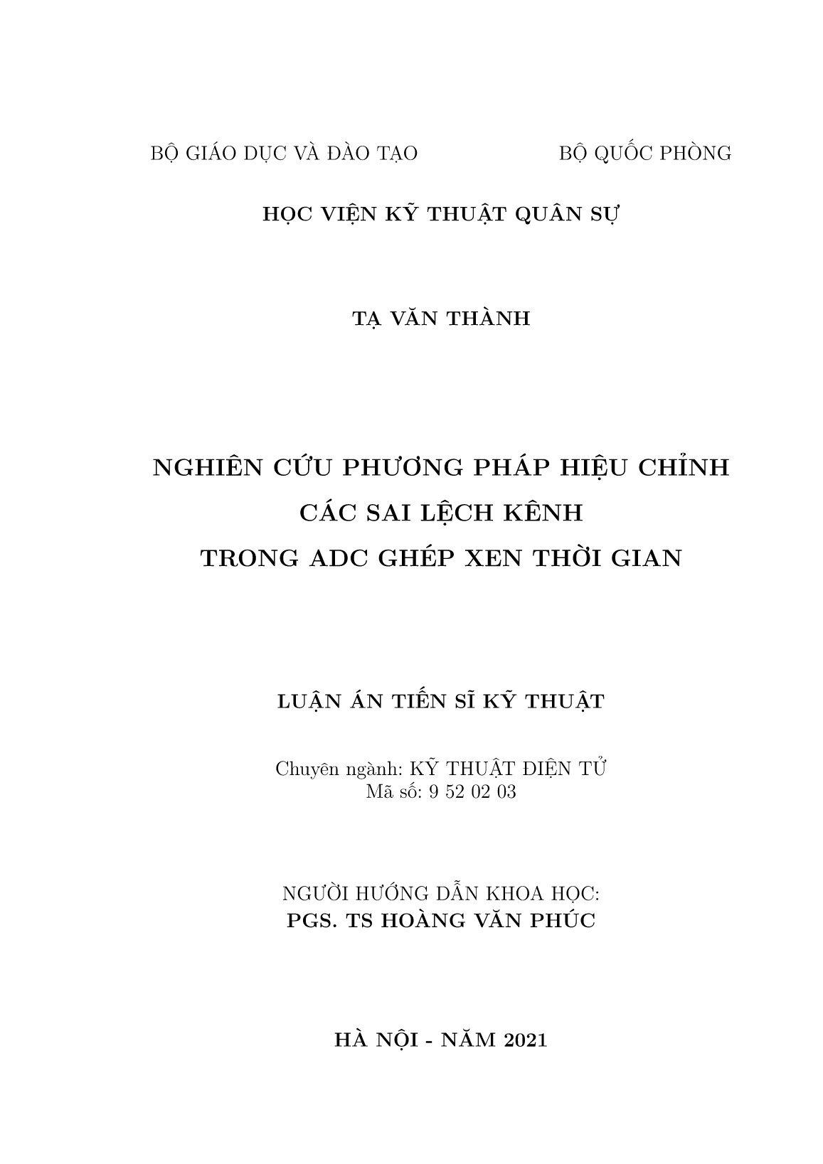 Luận án Nghiên cứu phương pháp hiệu chỉnh các sai lệch kênh trong ADC ghép xen thời gian trang 2