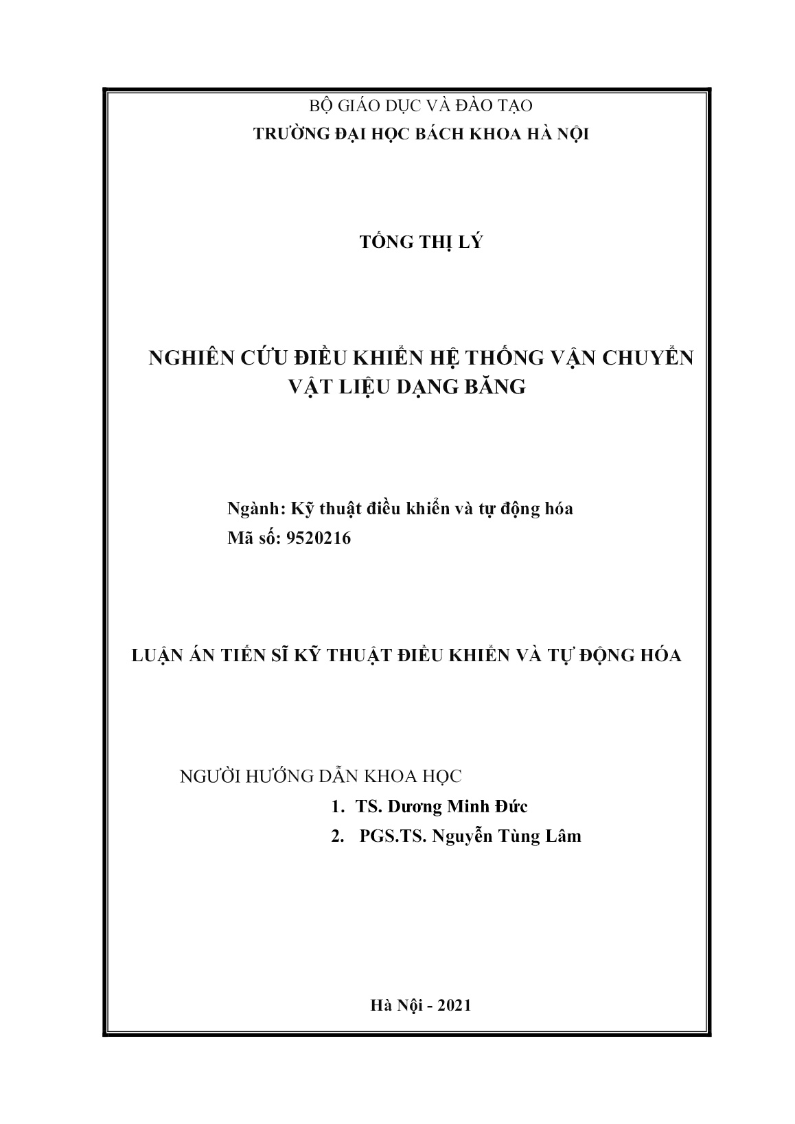 Luận án Nghiên cứu điều khiển hệ thống vận chuyển vật liệu dạng băng trang 2