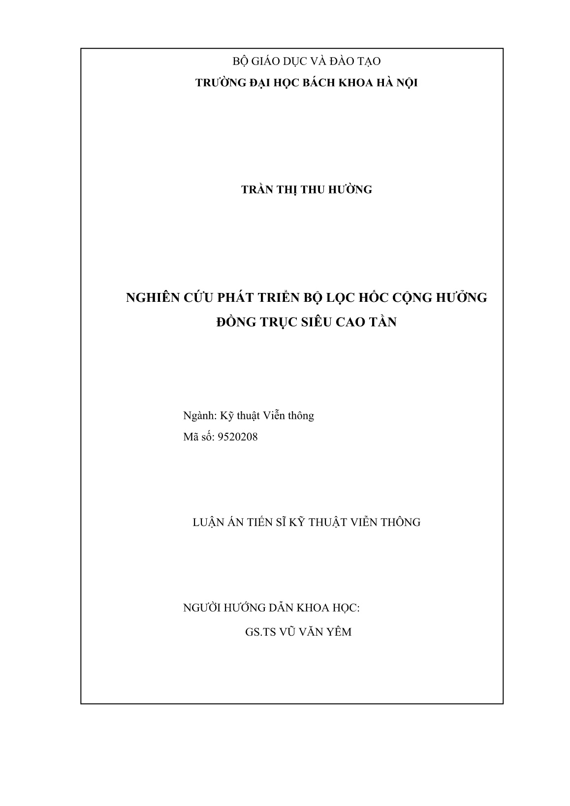 Luận án Nghiên cứu phát triển bộ lọc hốc cộng hưởng đồng trục siêu cao tần trang 2