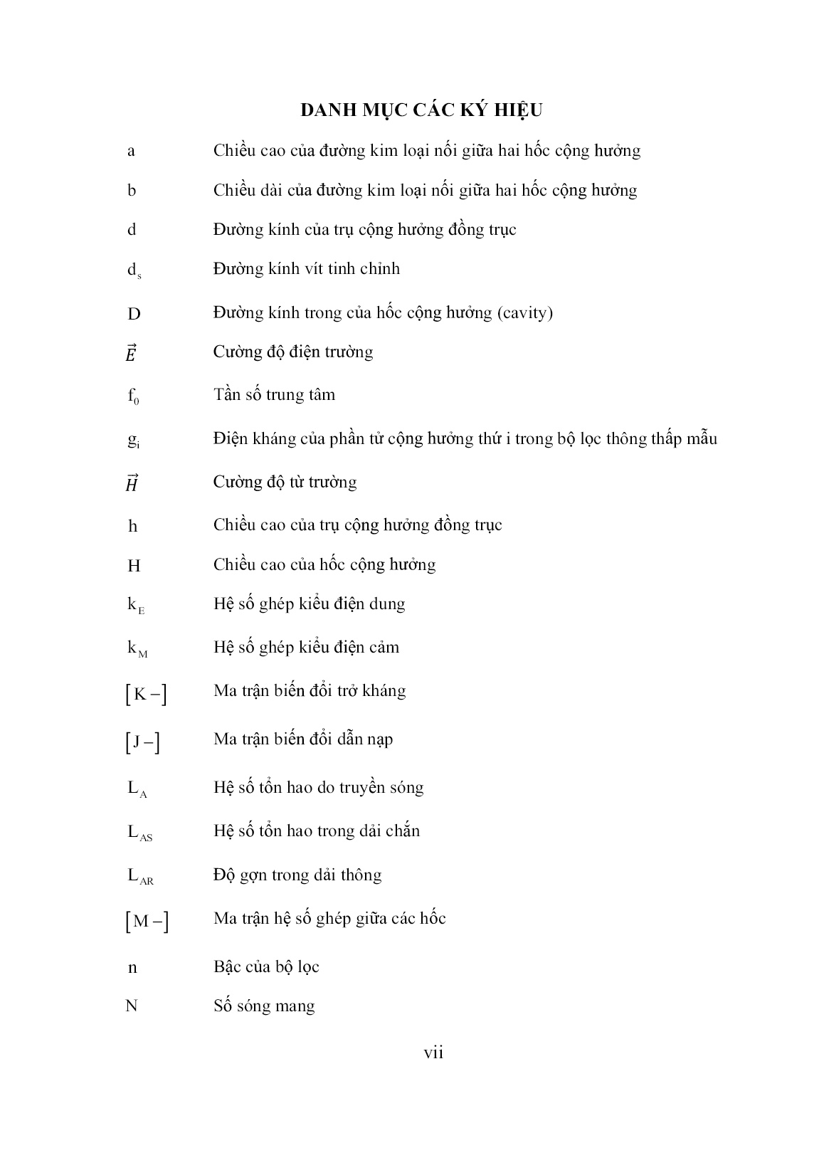 Luận án Nghiên cứu phát triển bộ lọc hốc cộng hưởng đồng trục siêu cao tần trang 9