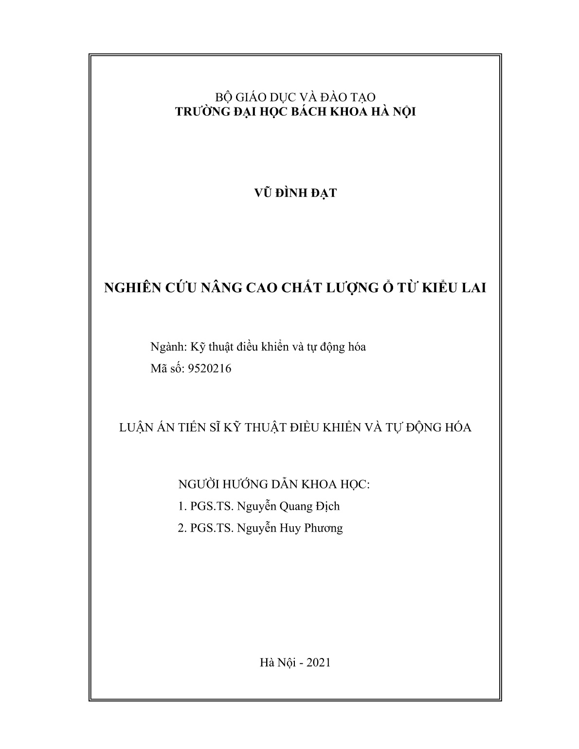 Luận án Nghiên cứu nâng cao chất lượng ổ từ kiểu lai trang 2