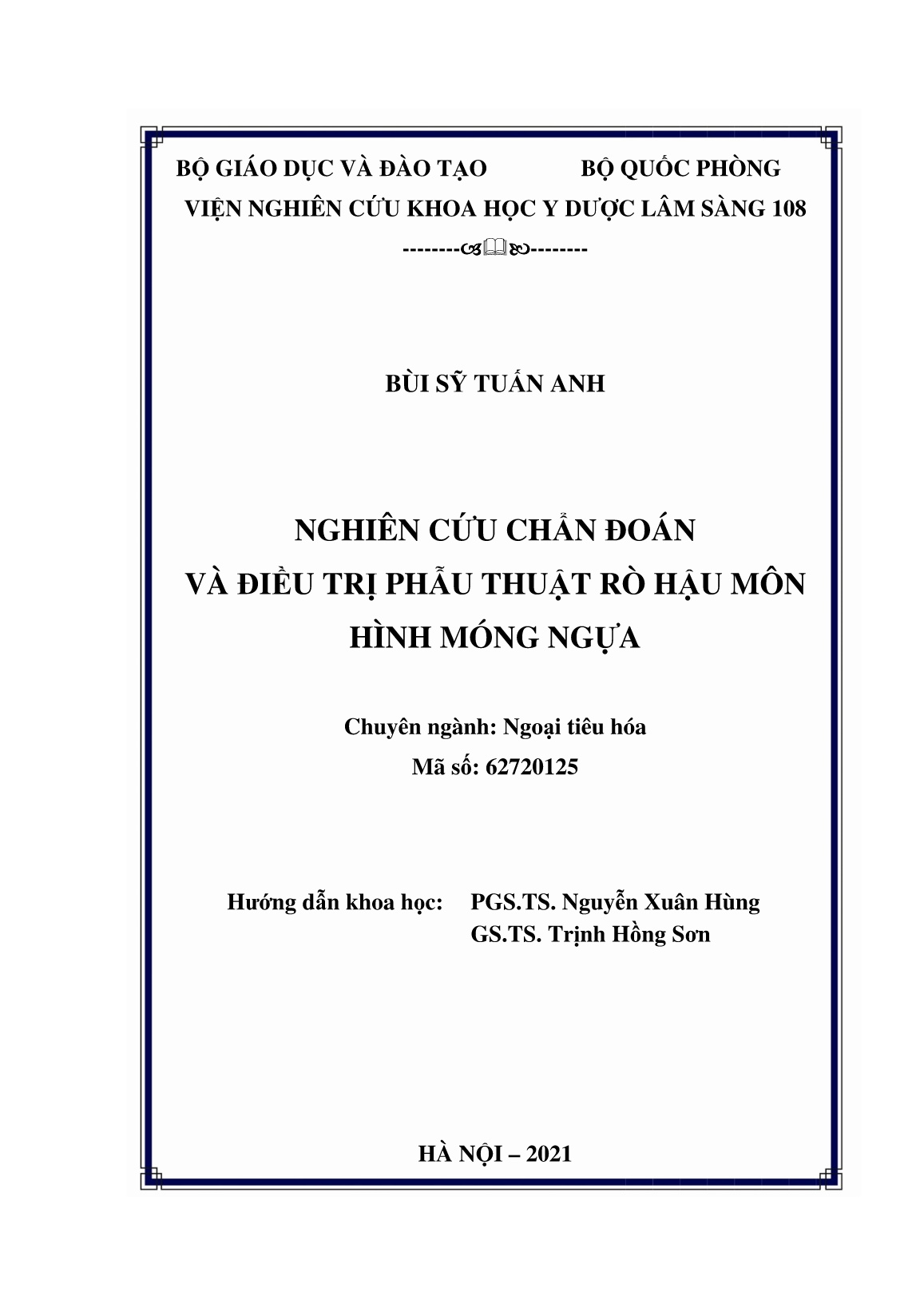 Luận án Nghiên cứu chẩn đoán và điều trị phẫu thuật rò hậu môn hình móng ngựa trang 2