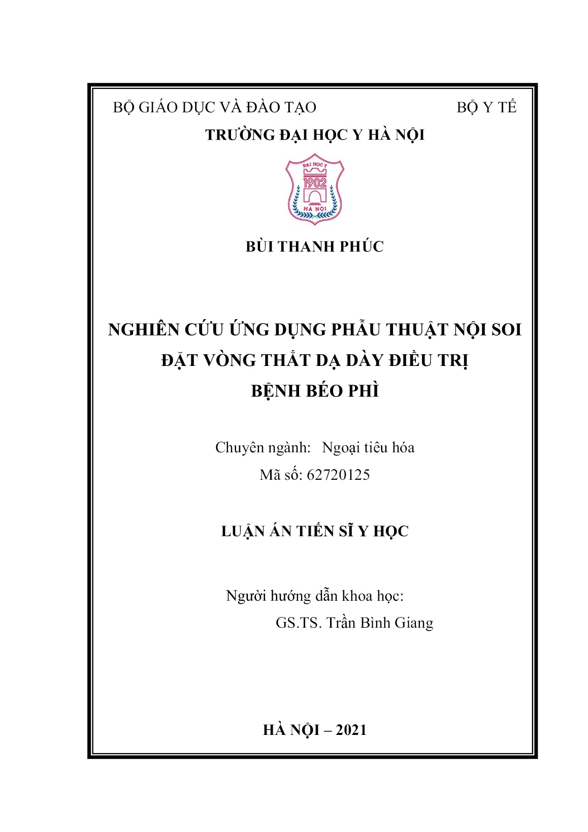 Luận án Nghiên cứu ứng dụng phẫu thuật nội soi đặt vòng thắt dạ dày điều trị bệnh béo phì trang 2