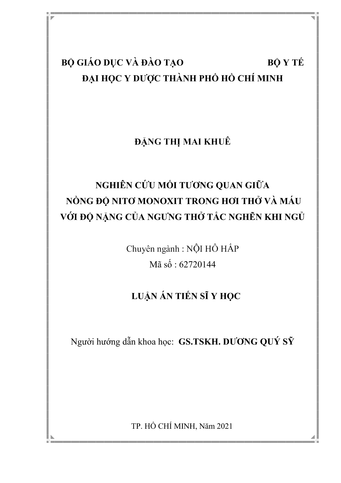 Luận án Nghiên cứu mối tương quan giữa nồng độ nitơ monoxit trong hơi thở và máu với độ nặng của ngưng thở tắc nghẽn khi ngủ trang 2