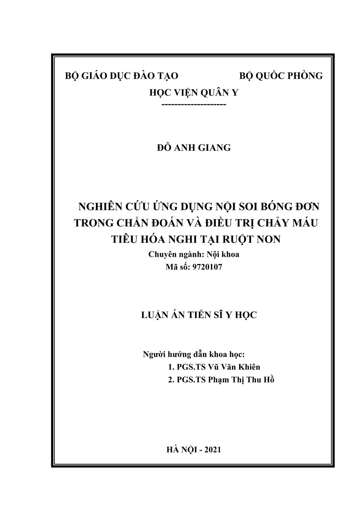 Luận án Nghiên cứu ứng dụng nội soi bóng đơn trong chẩn đoán và điều trị chảy máu tiêu hóa nghi tại ruột non trang 2