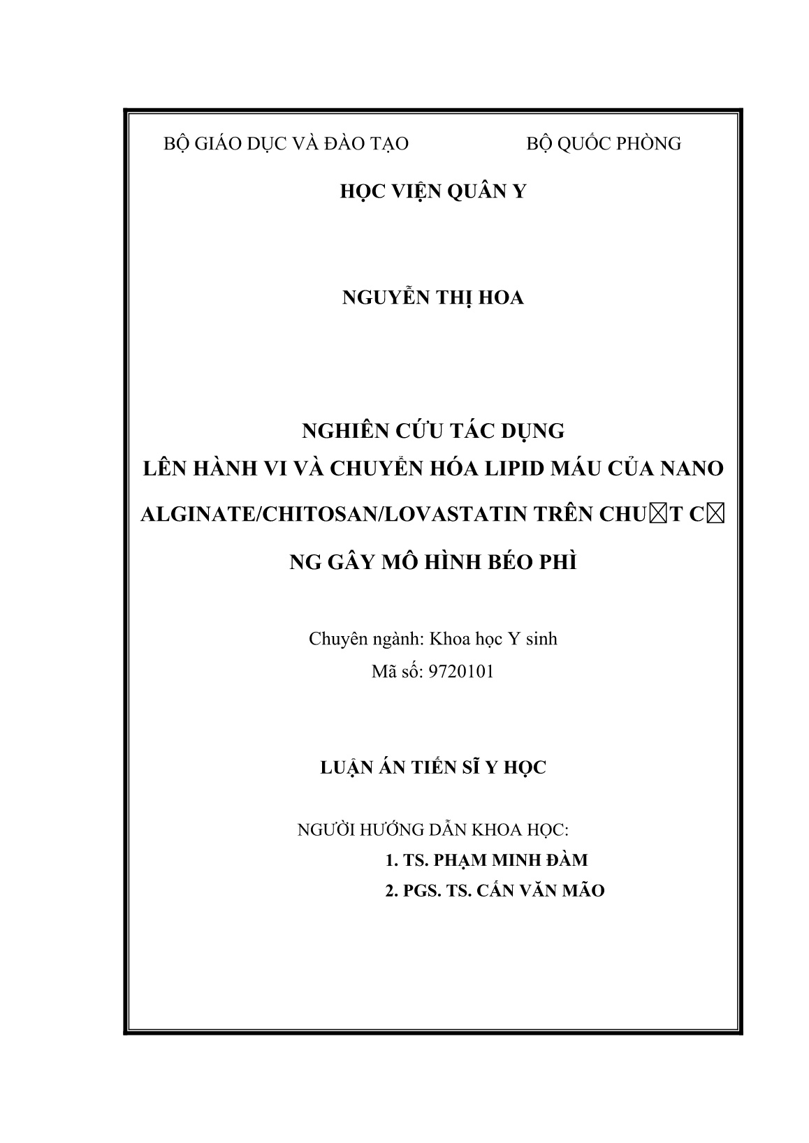 Luận án Nghiên cứu tác dụng lên hành vi và chuyển hóa lipid máu của nano alginate/chitosan/lovastatin trên chuột cống gây mô hình béo phì trang 3