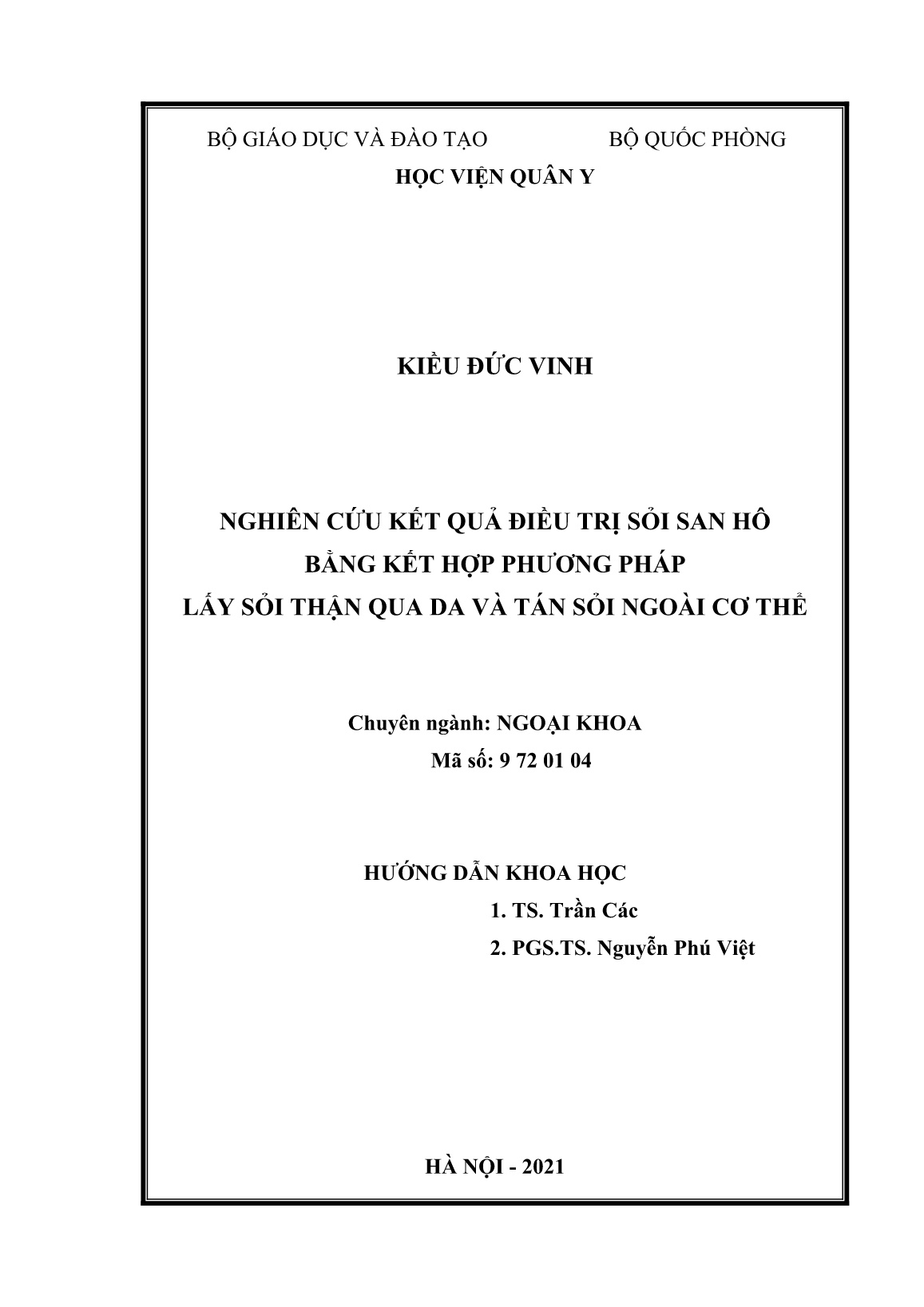 Luận án Nghiên cứu kết quả điều trị sỏi san hô bằng kết hợp phương pháp lấy sỏi thận qua da và tán sỏi ngoài cơ thể trang 2