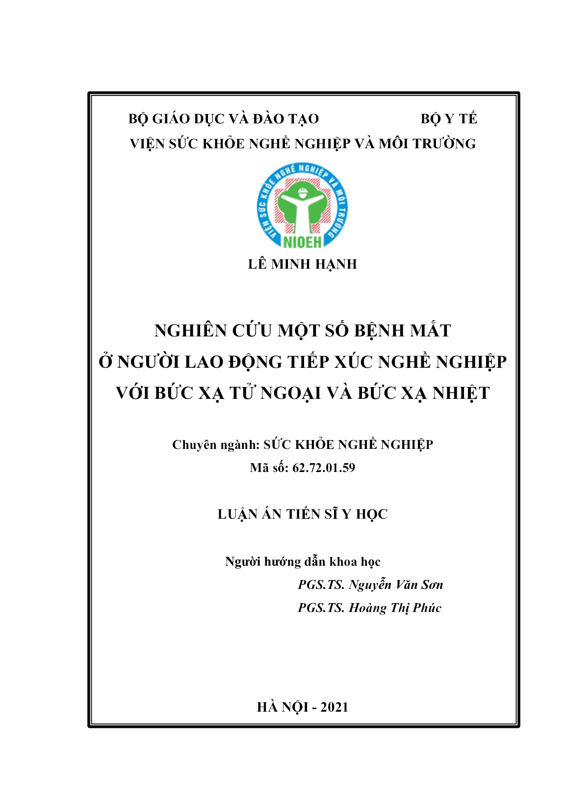 Luận án Nghiên cứu một số bệnh mắt ở người lao động tiếp xúc nghề nghiệp với bức xạ tử ngoại và bức xạ nhiệt trang 2