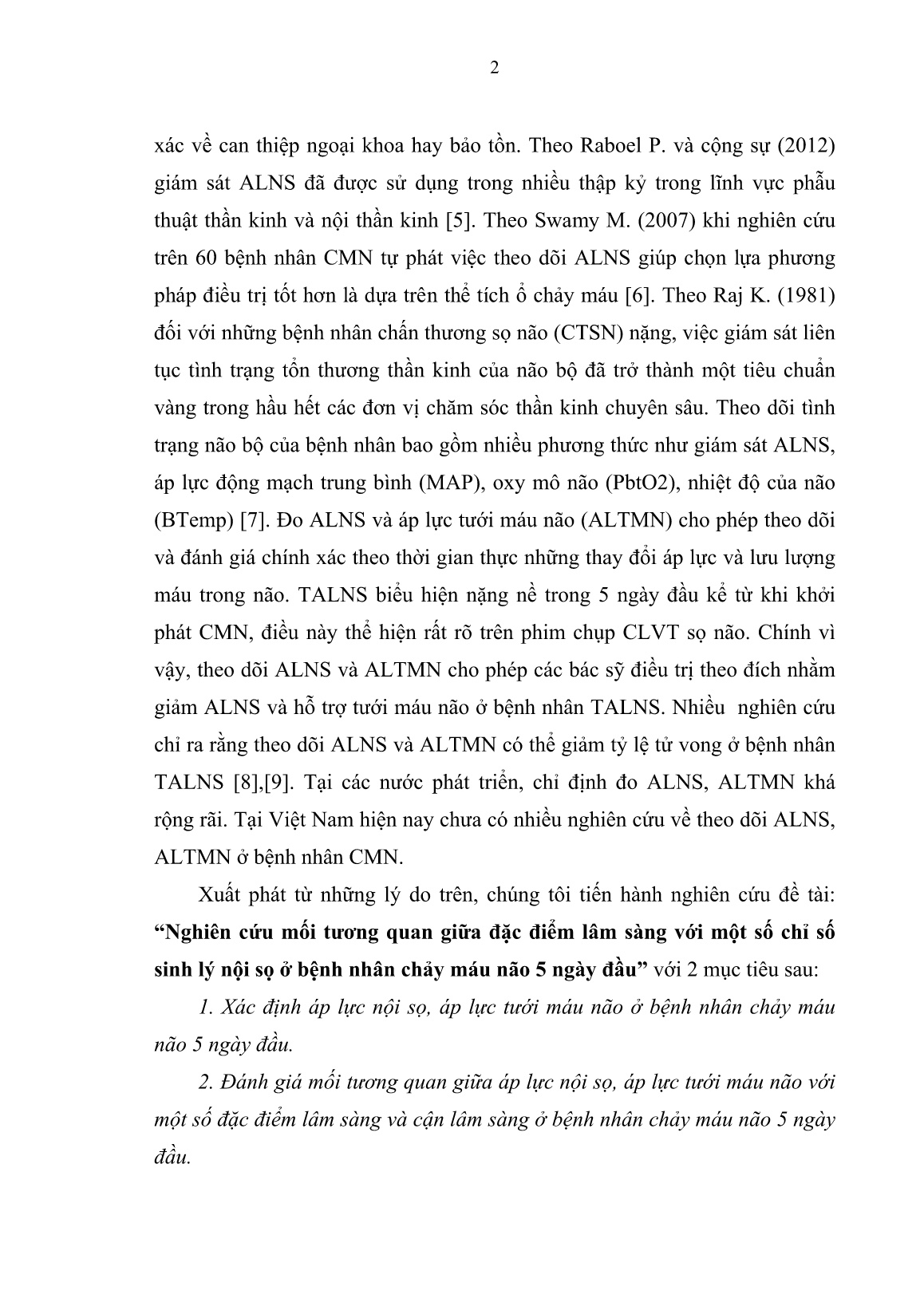 Luận án Nghiên cứu mối tương quan giữa đặc điểm lâm sàng với một số chỉ số sinh lý nội sọ ở bệnh nhân chảy máu não 5 ngày đầu trang 2