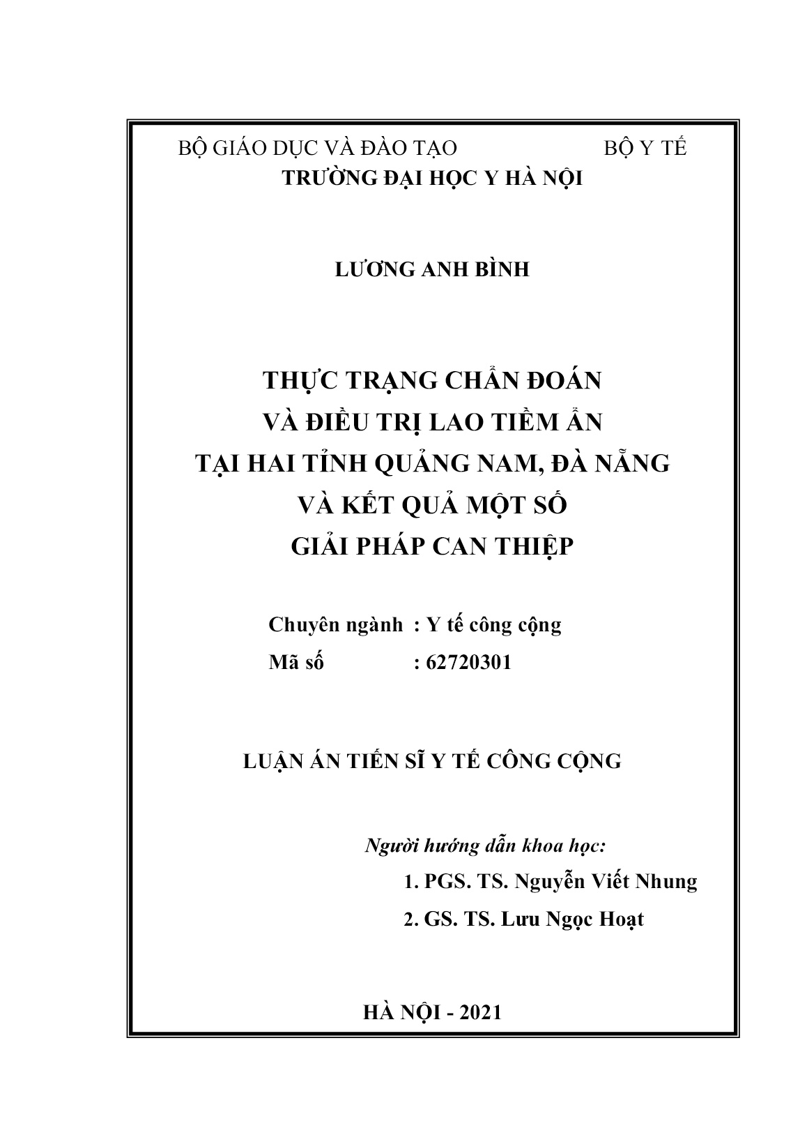 Luận án Thực trạng chẩn đoán và điều trị lao tiềm ẩn tại hai tỉnh Quảng Nam, Đà Nẵng và kết quả một số giải pháp can thiệp trang 2