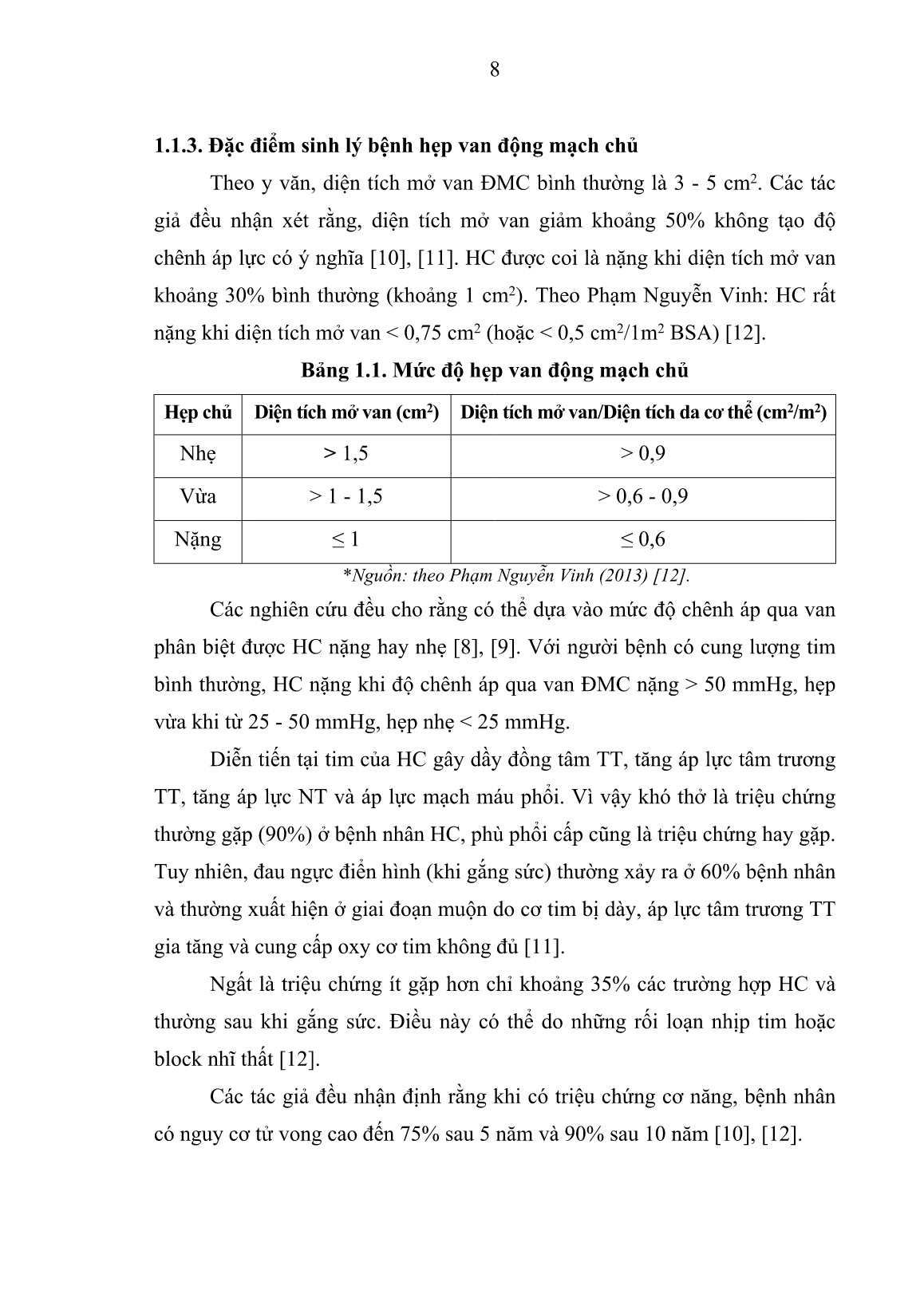 Luận án Nghiên cứu đặc điểm lâm sàng, cận lâm sàng và kết quả phẫu thuật thay van nhân tạo điều trị hẹp van động mạch chủ trang 6