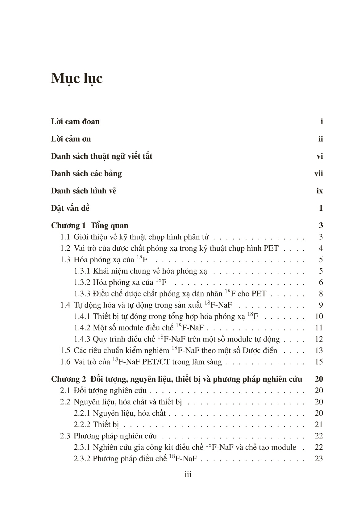 Luận án Nghiên cứu xây dựng quy trình điều chế dược chất phóng xạ ¹⁸F-NaF cho PET/CT trang 5