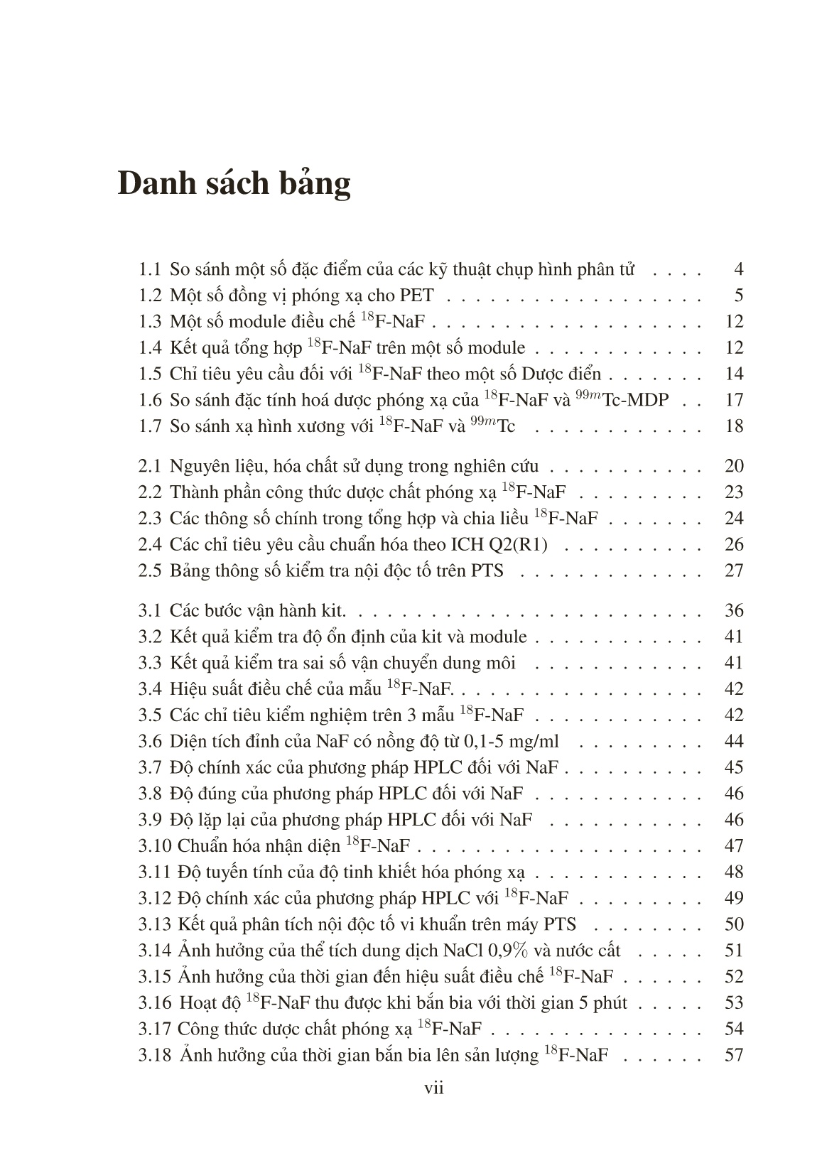 Luận án Nghiên cứu xây dựng quy trình điều chế dược chất phóng xạ ¹⁸F-NaF cho PET/CT trang 9