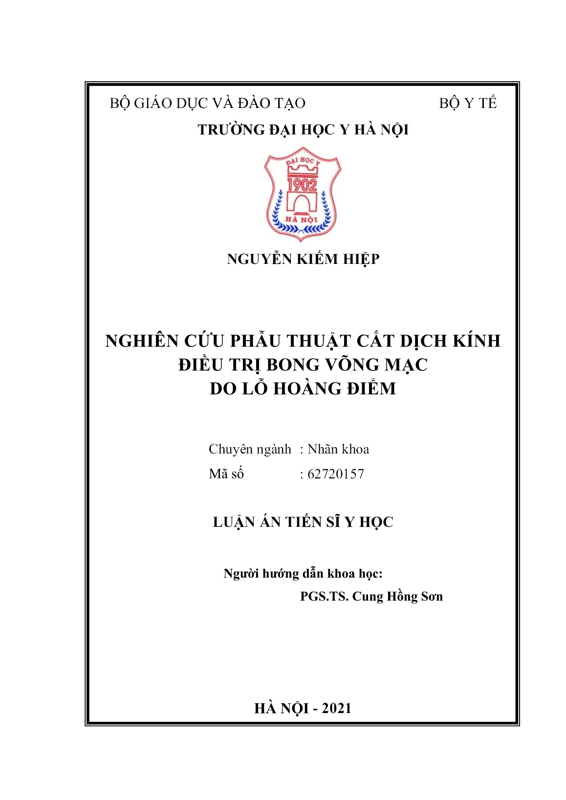 Luận án Nghiên cứu phẫu thuật cắt dịch kính điều trị bong võng mạc do lỗ hoàng điểm trang 2